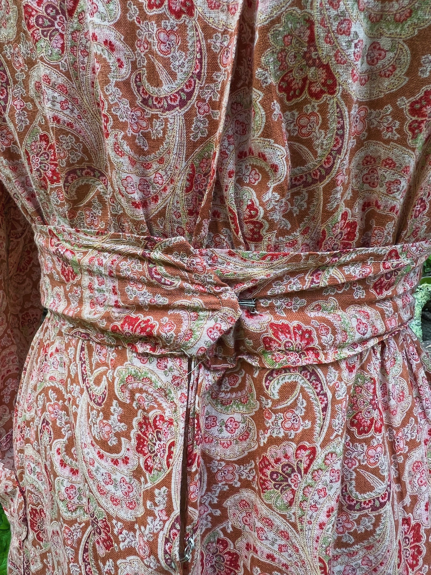 1910s Homemade Paisley Cotton Day Dress