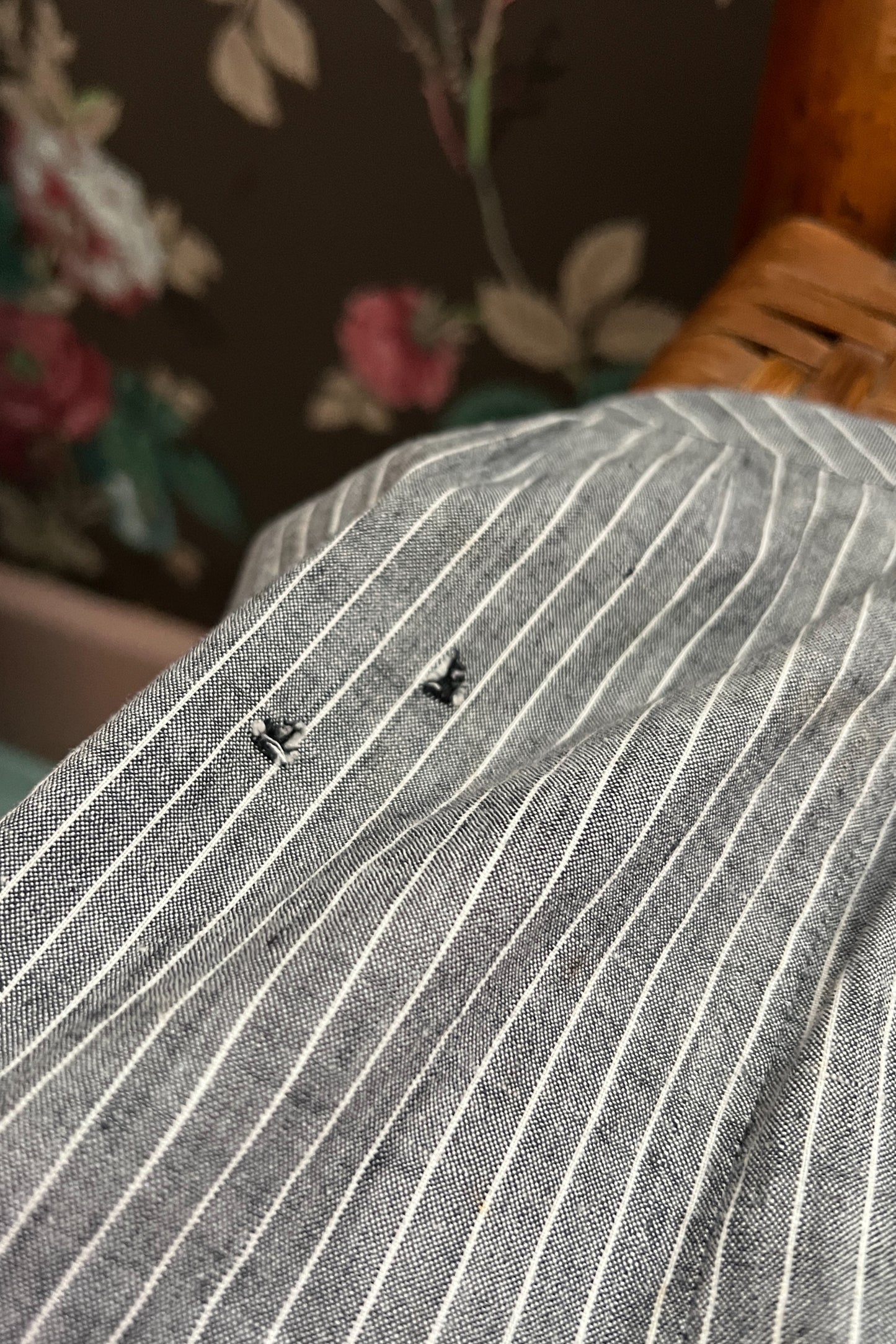 Antique 1910s Pinstripe Chore Skirt