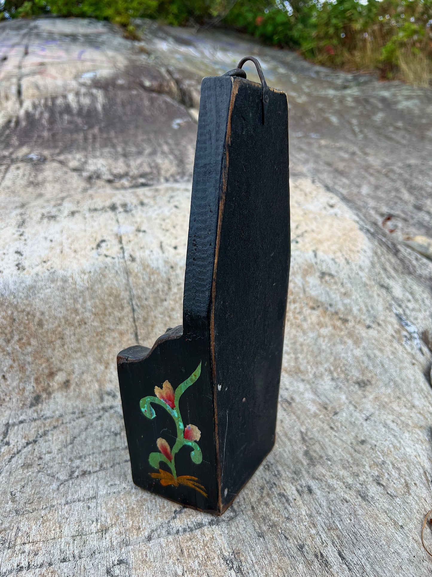 Hand Painted Primitive Wall Pocket Letter Holder