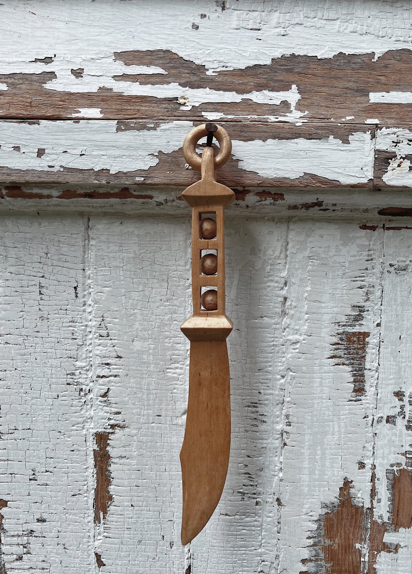 Antique Hand Carved Folk Art Whimsy Dagger