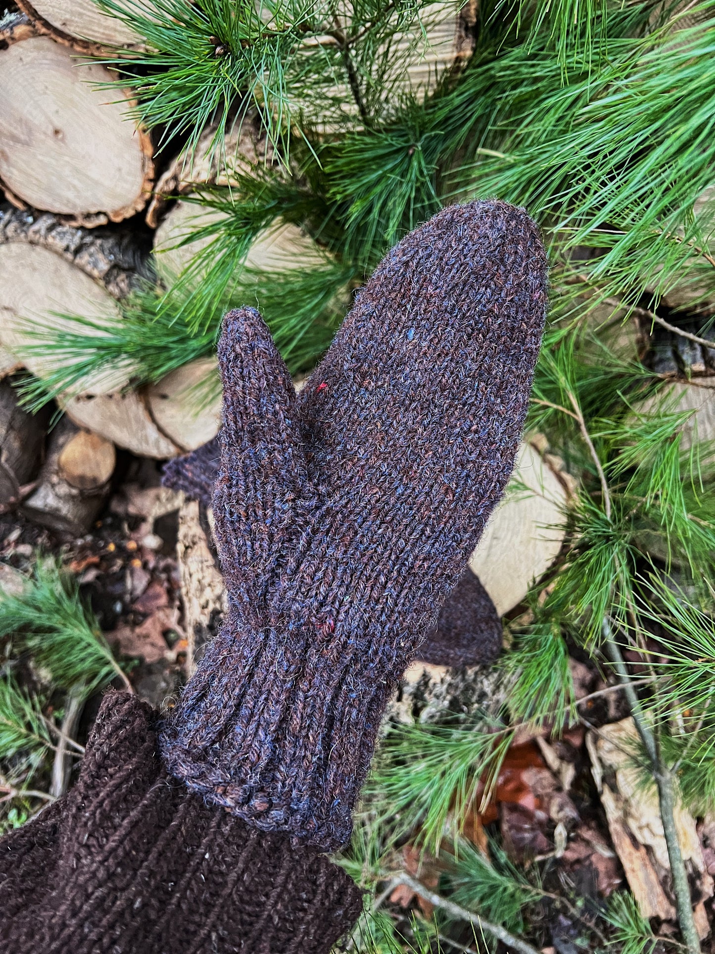 Victorian Era Wool Pointed Mittens, Hand Knit In Gorgeous Flecked Yarn