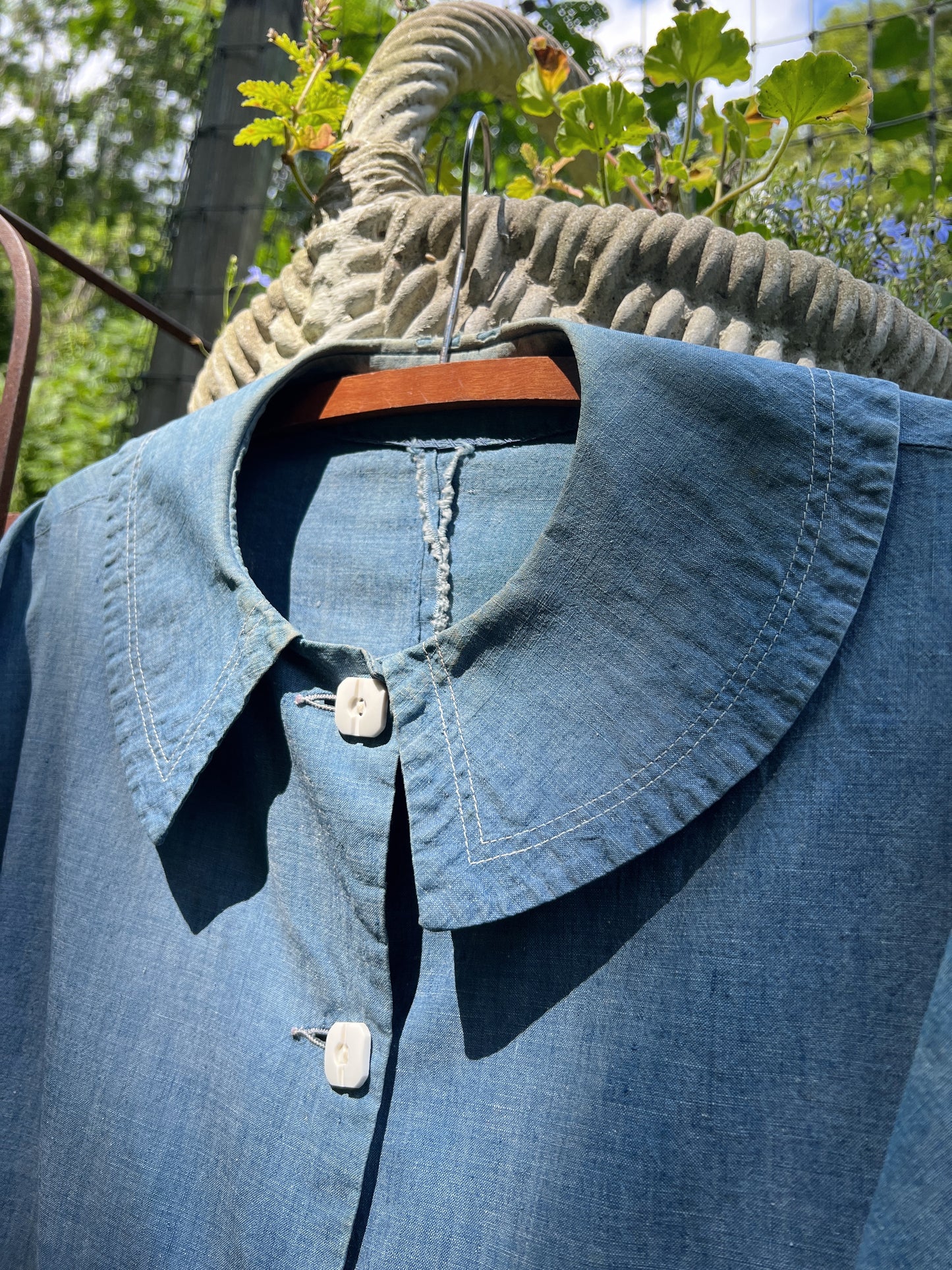 30s/40s Sanforized Chambray Jacket, ‘Sea Blues’ By Korday