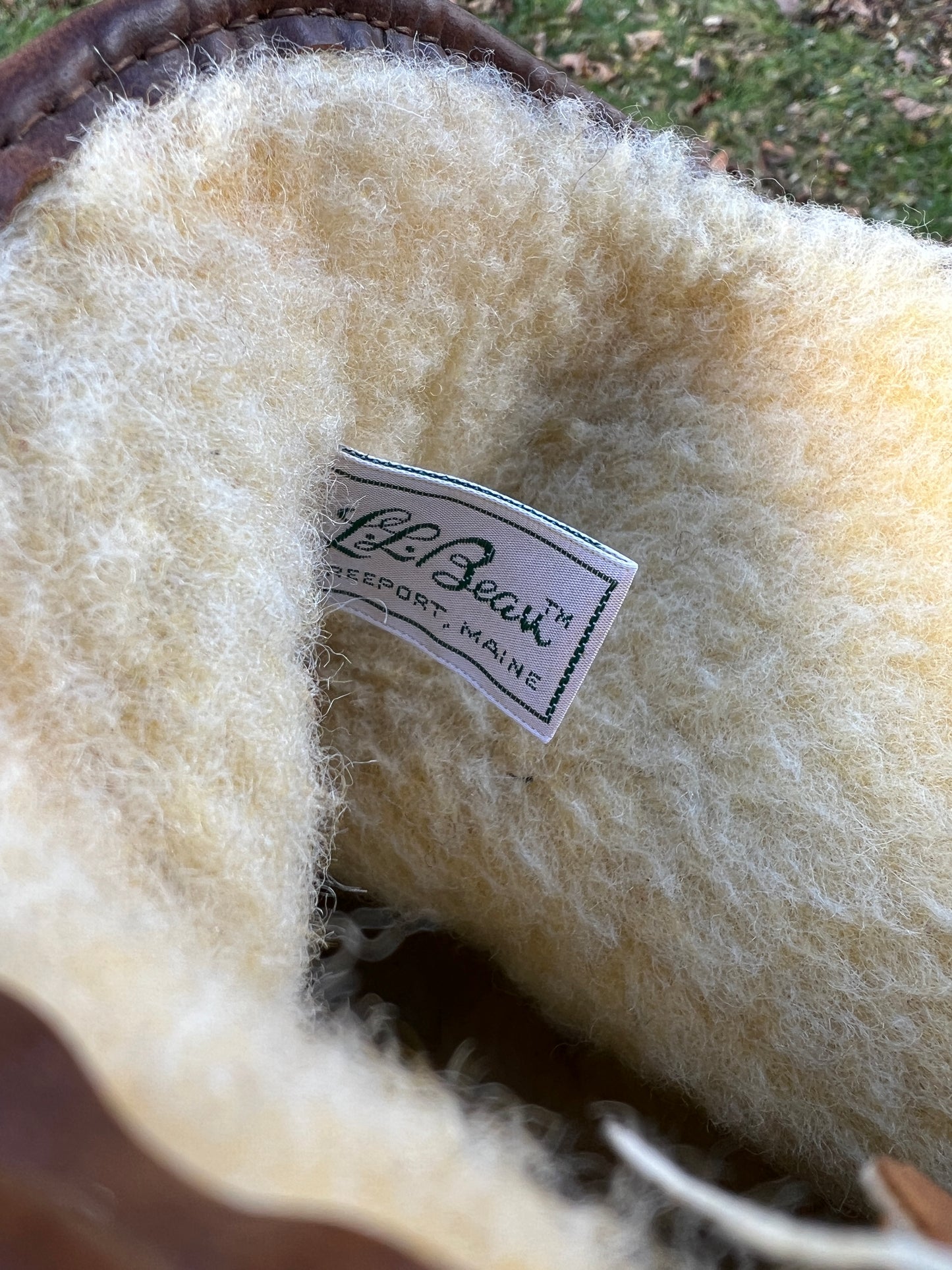 1970s Cursive Tag LL Bean Shearling & Suede Boots
