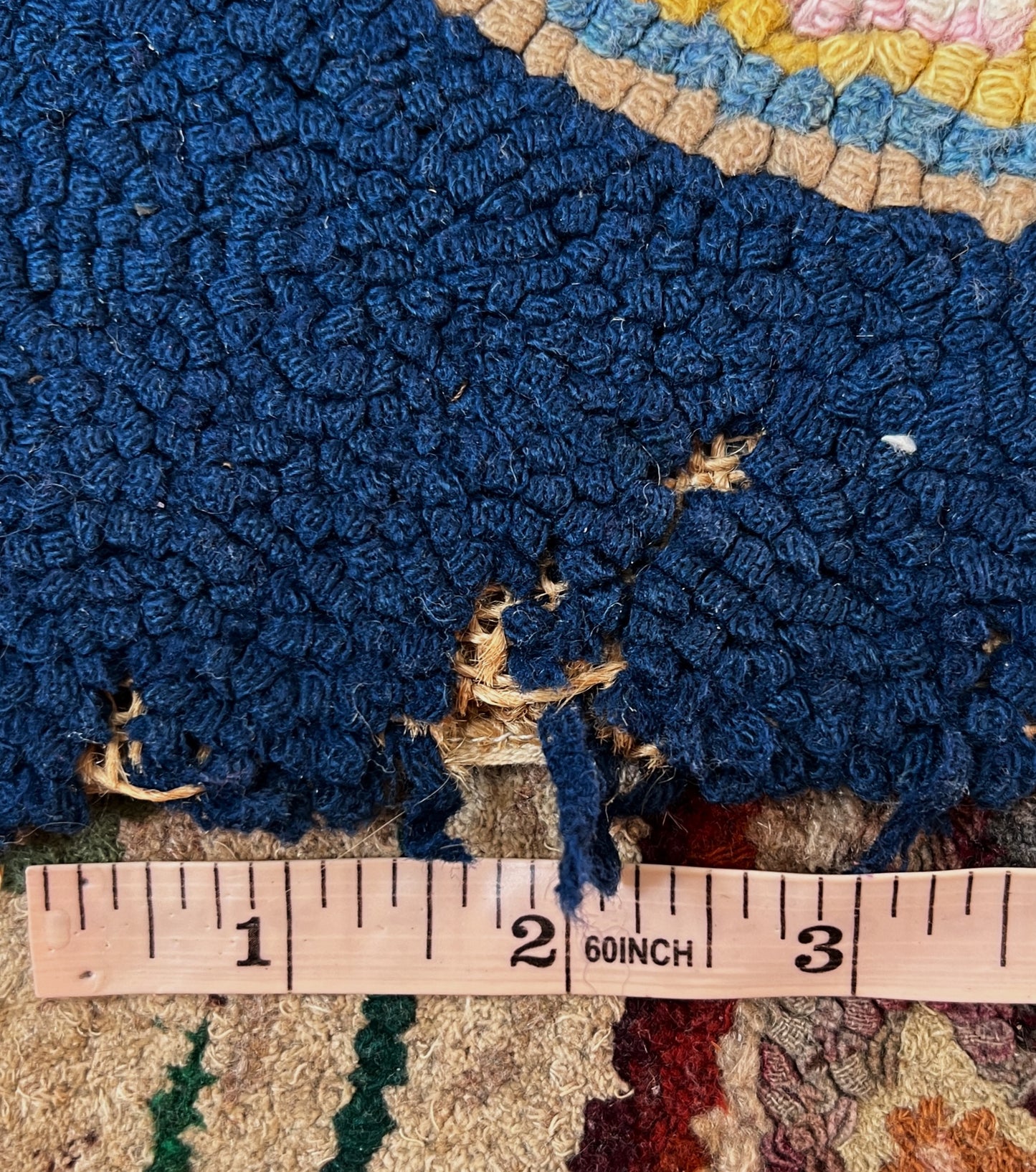 Antique Geometric Hooked Rug Runner