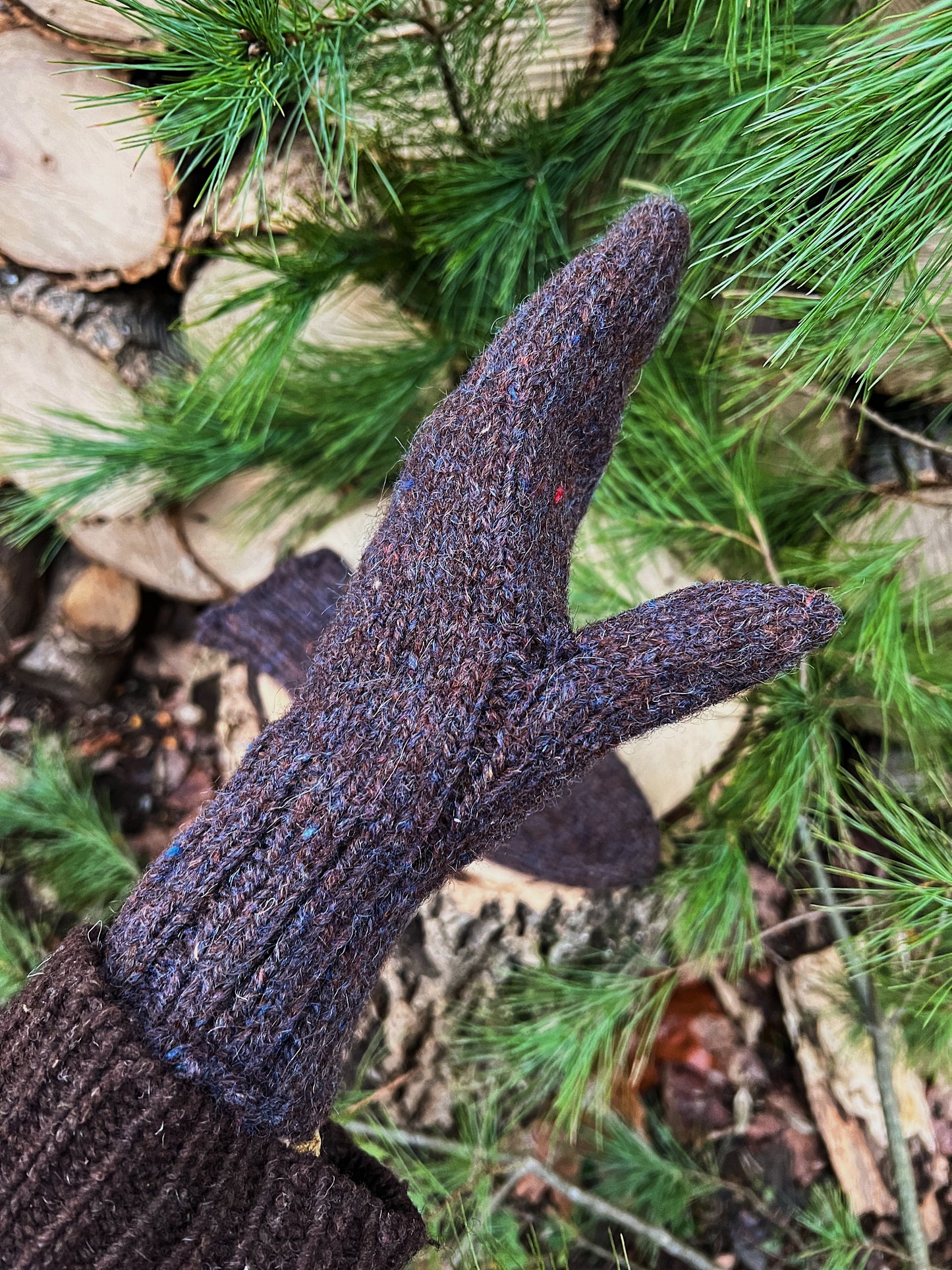 Victorian Era Wool Pointed Mittens, Hand Knit In Gorgeous Flecked Yarn