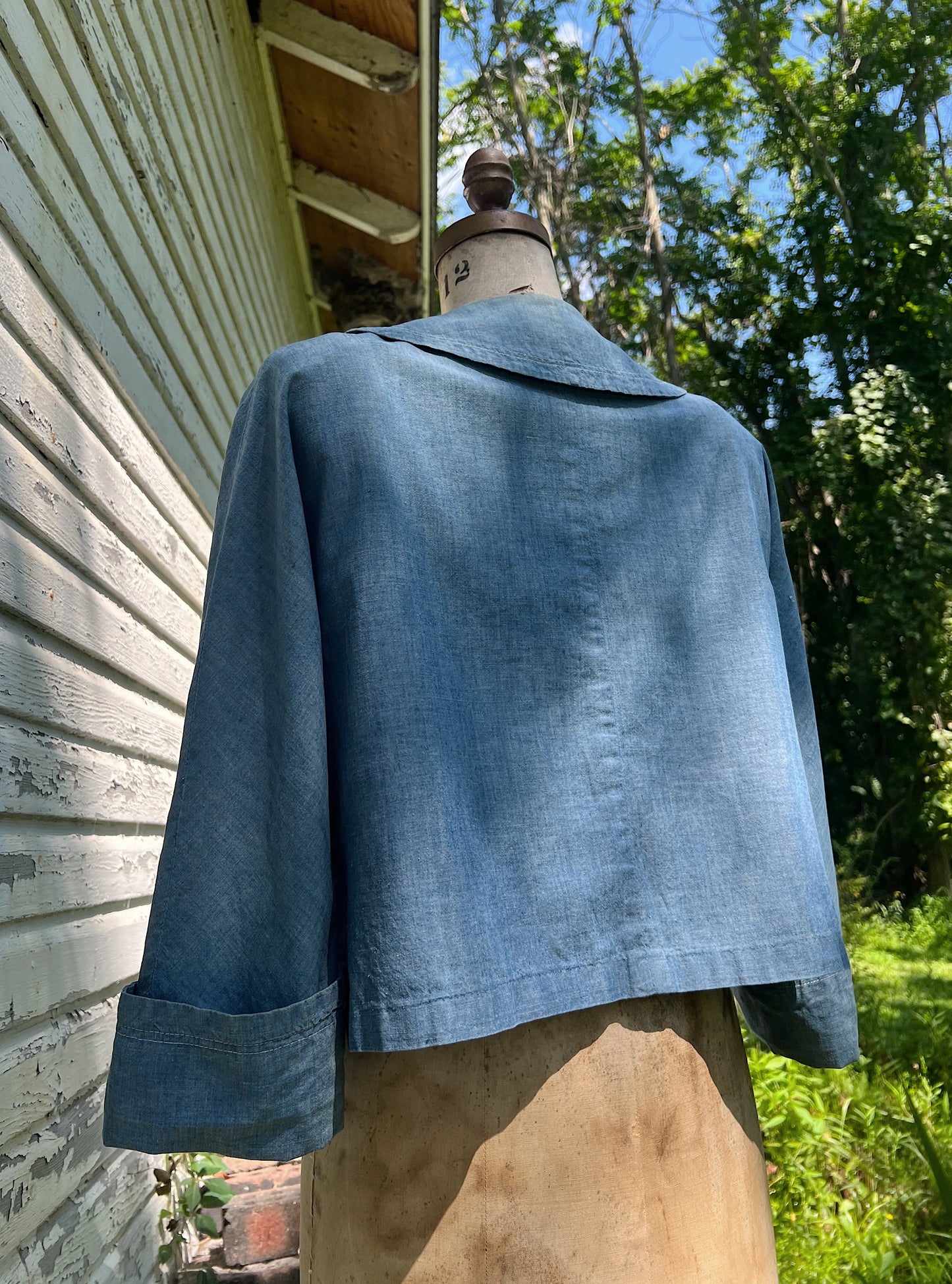 30s/40s Sanforized Chambray Jacket, ‘Sea Blues’ By Korday