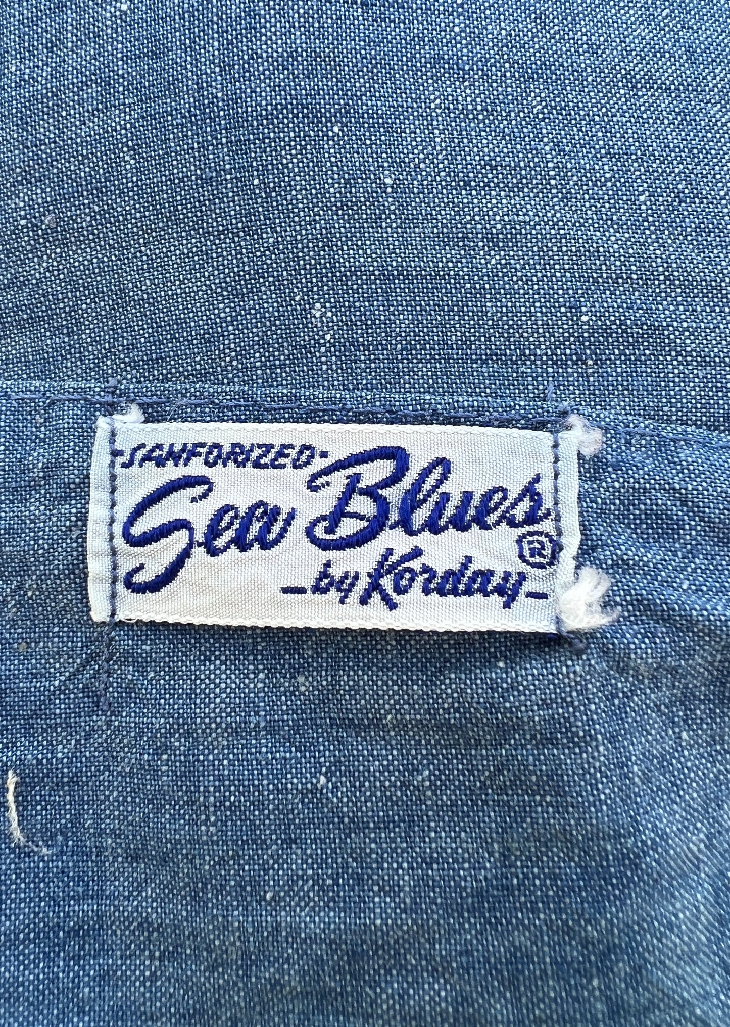 30s/40s Sanforized Chambray Jacket, ‘Sea Blues’ By Korday