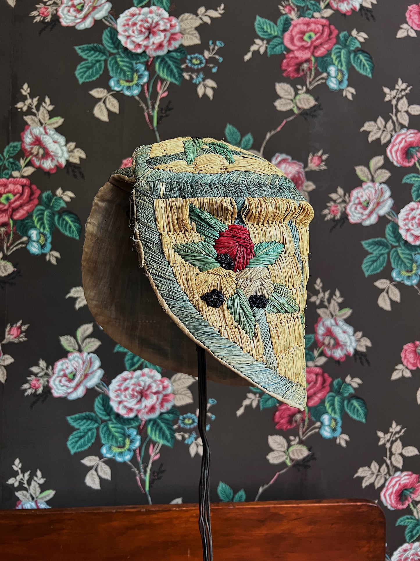 1920s/30s Souvenir Straw Beach Bonnet/Cloche