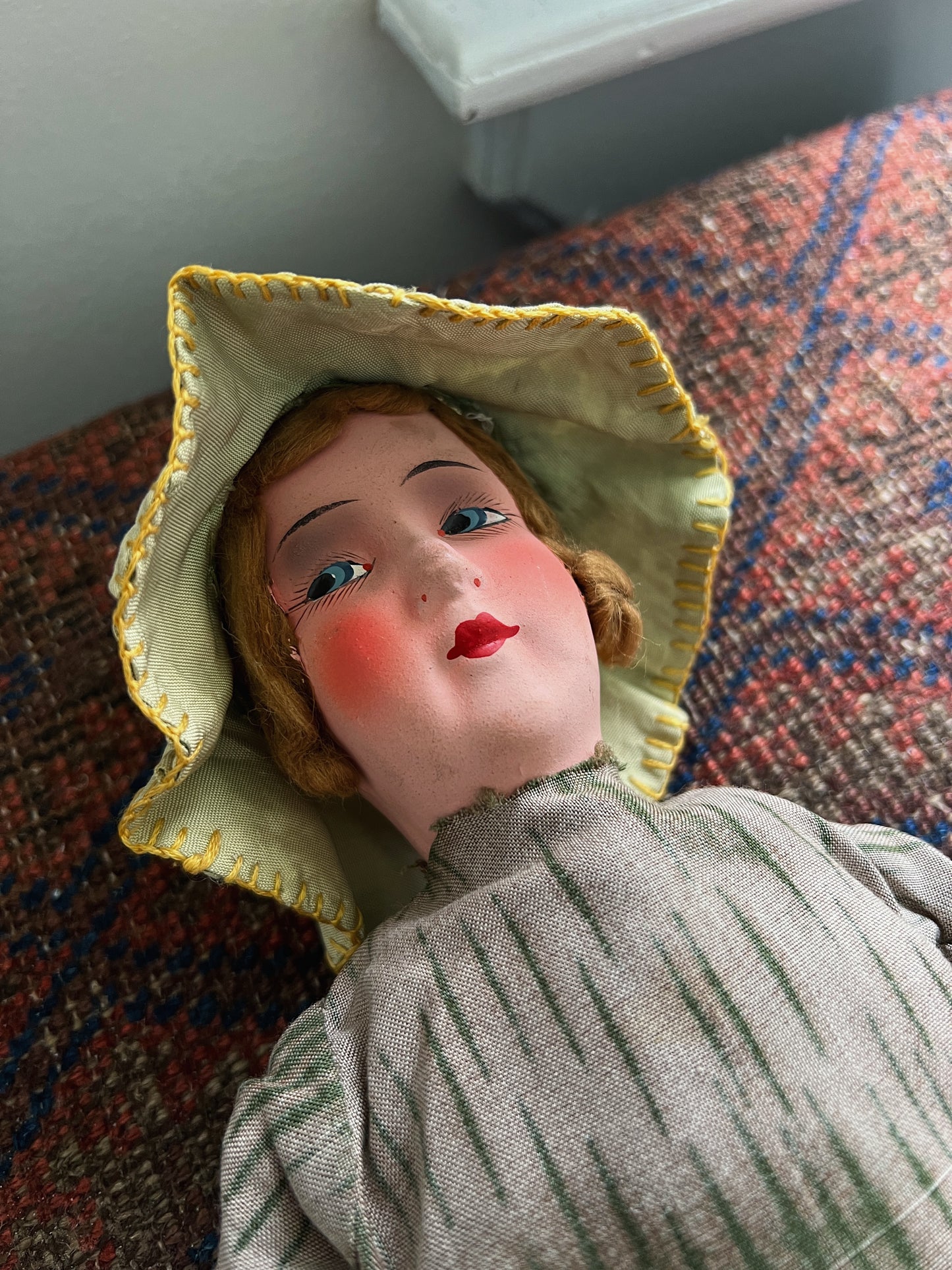 1920s Hand Painted Boudoir Doll