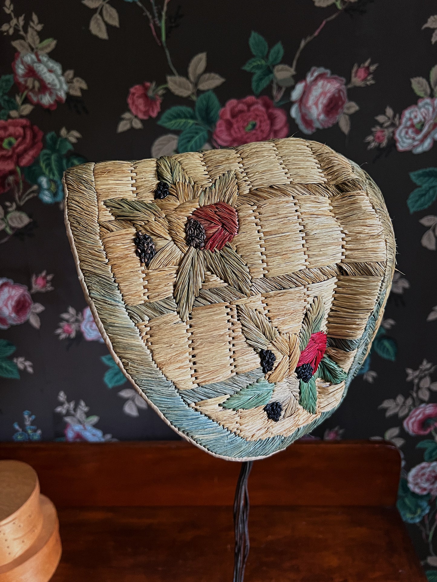 1920s/30s Souvenir Straw Beach Bonnet/Cloche