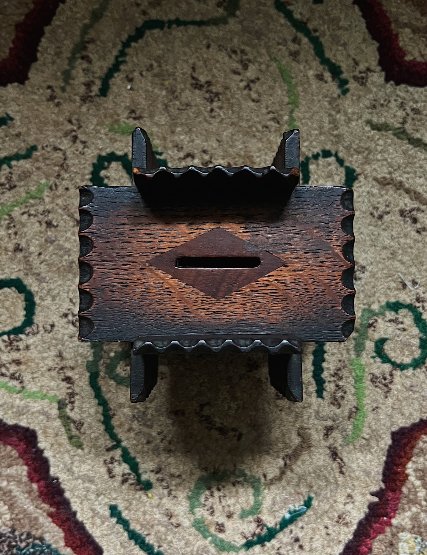 Antique Tramp Art Coin Bank Puzzle