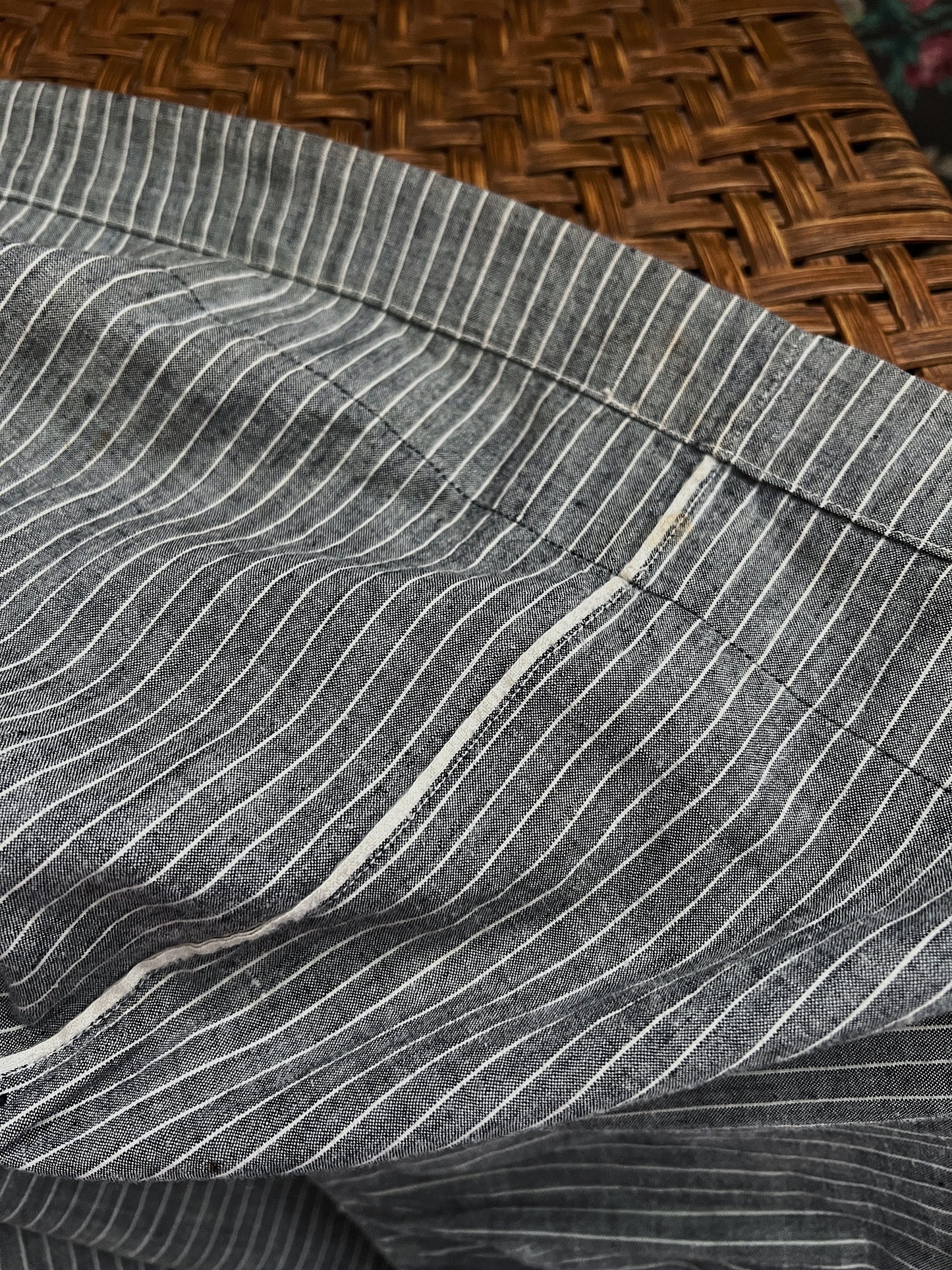 Antique 1910s Pinstripe Chore Skirt