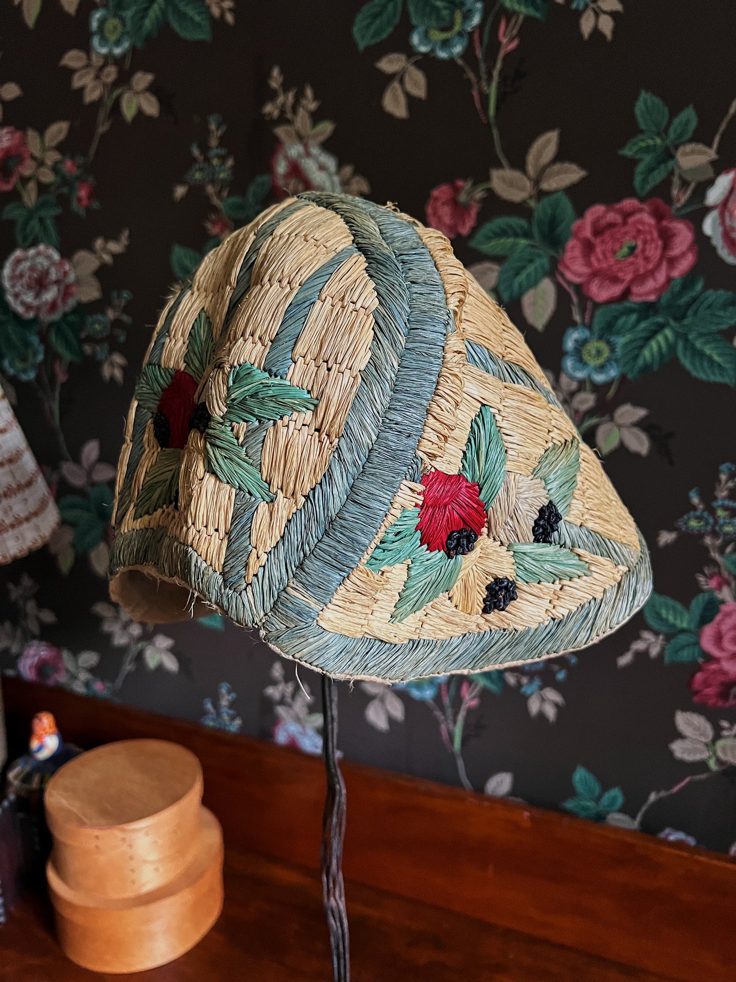 1920s/30s Souvenir Straw Beach Bonnet/Cloche