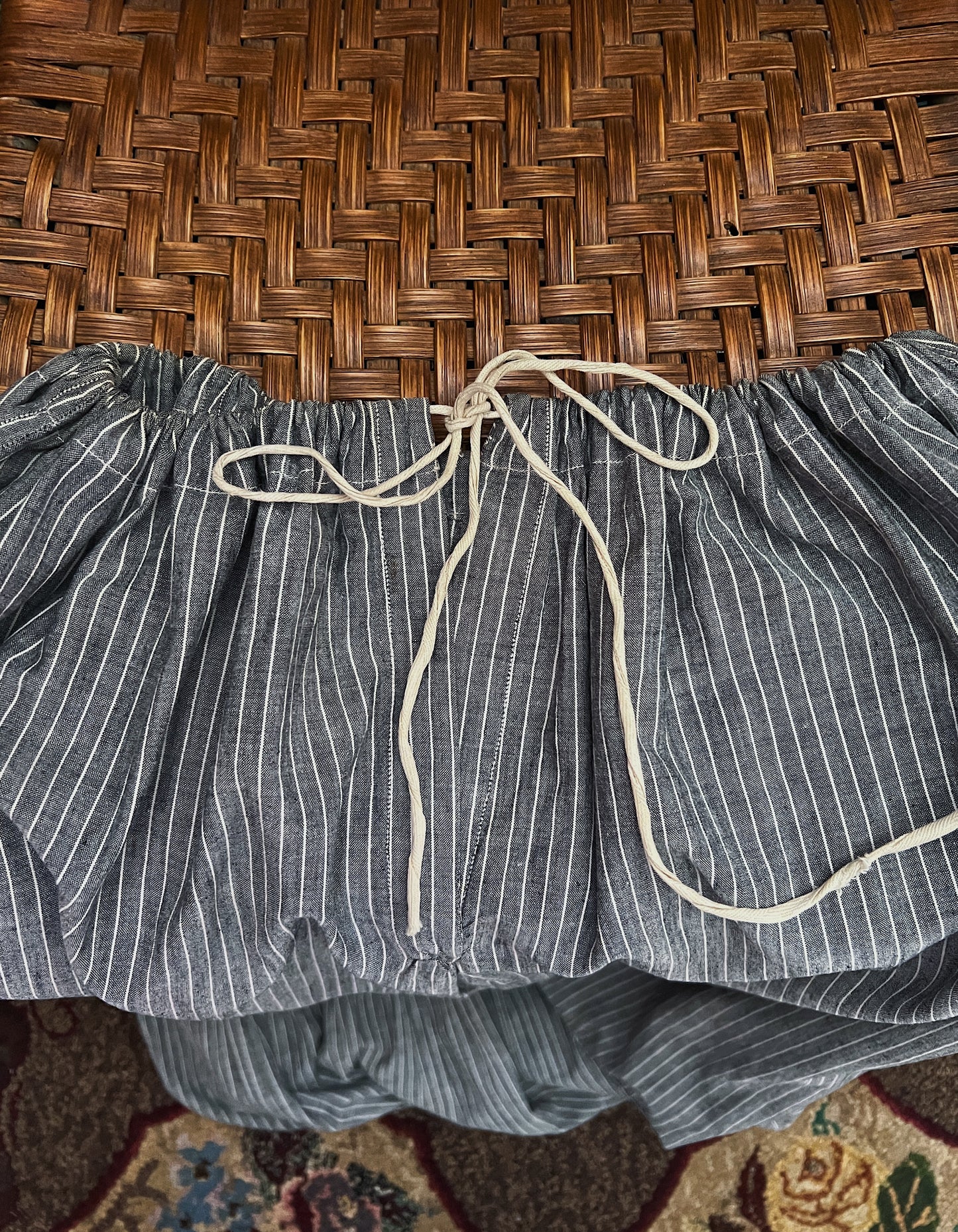 Antique 1910s Pinstripe Chore Skirt