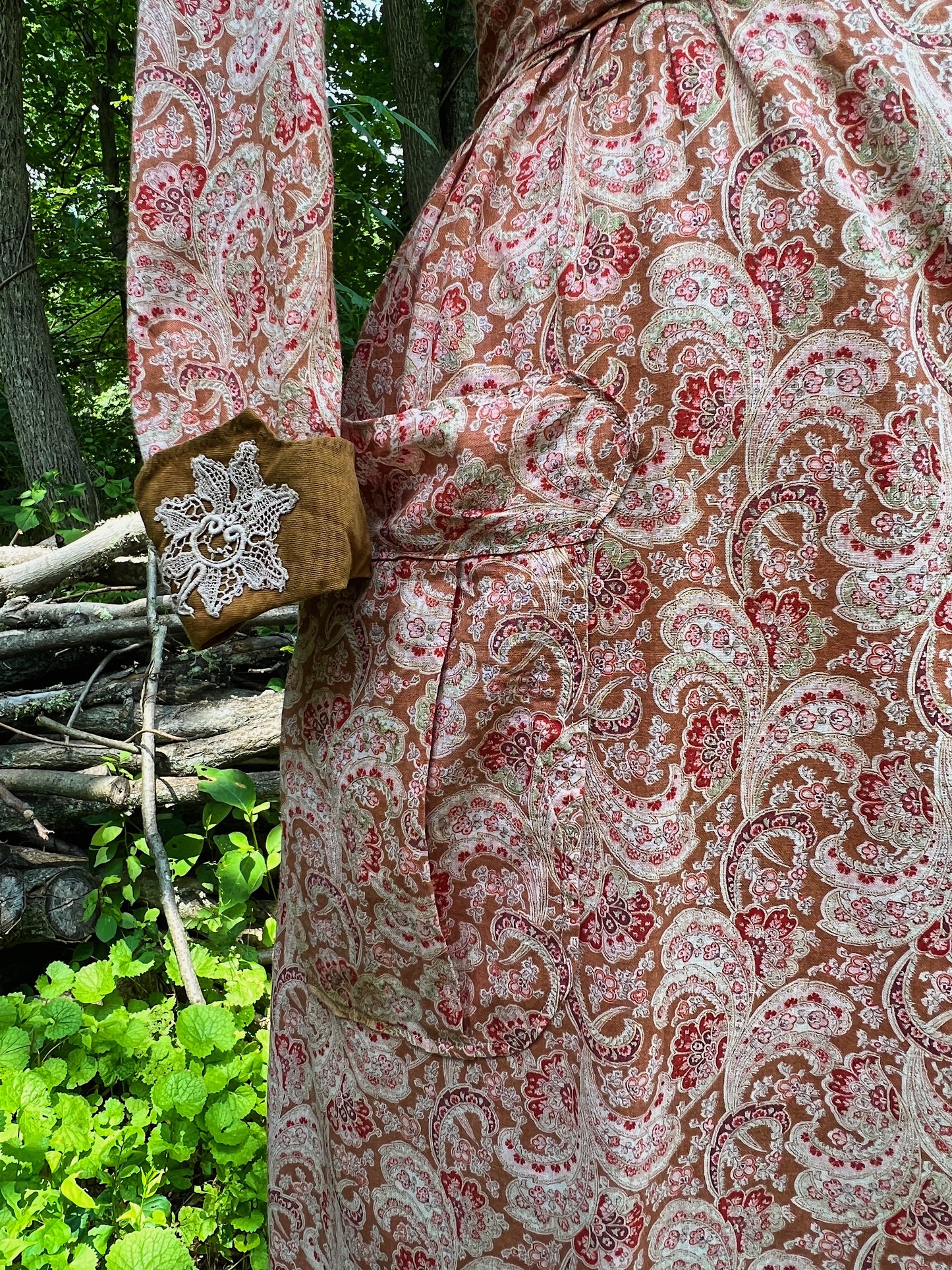 1910s Homemade Paisley Cotton Day Dress