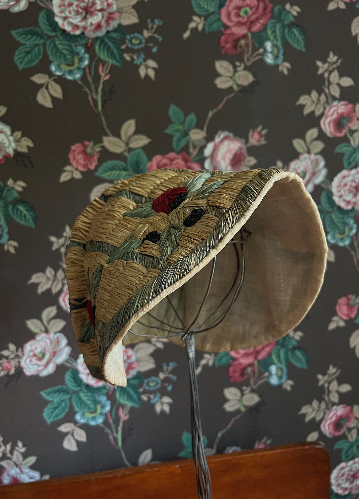 1920s/30s Souvenir Straw Beach Bonnet/Cloche