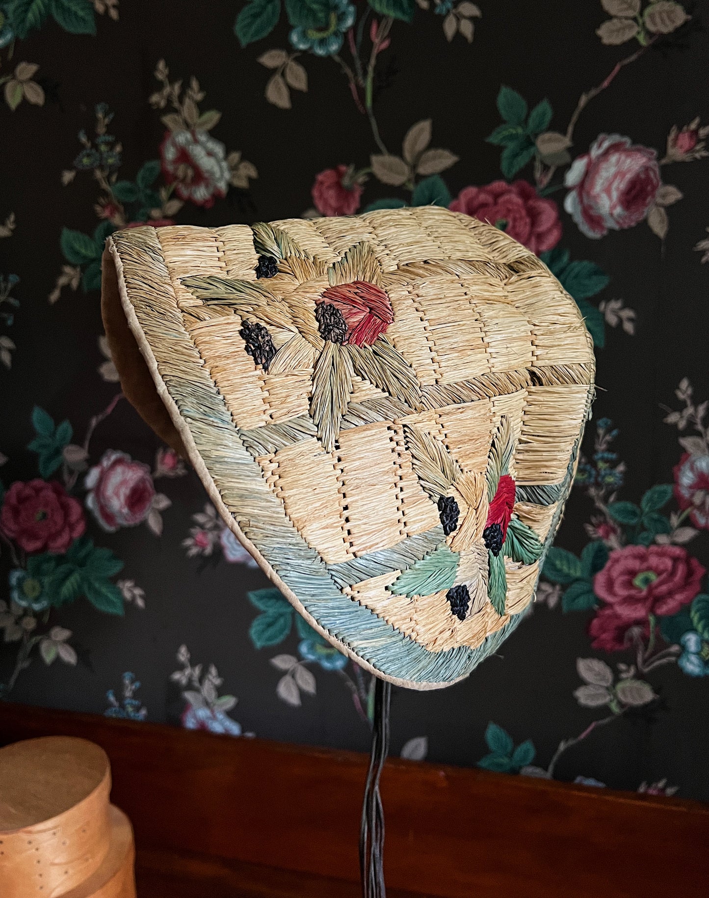 1920s/30s Souvenir Straw Beach Bonnet/Cloche