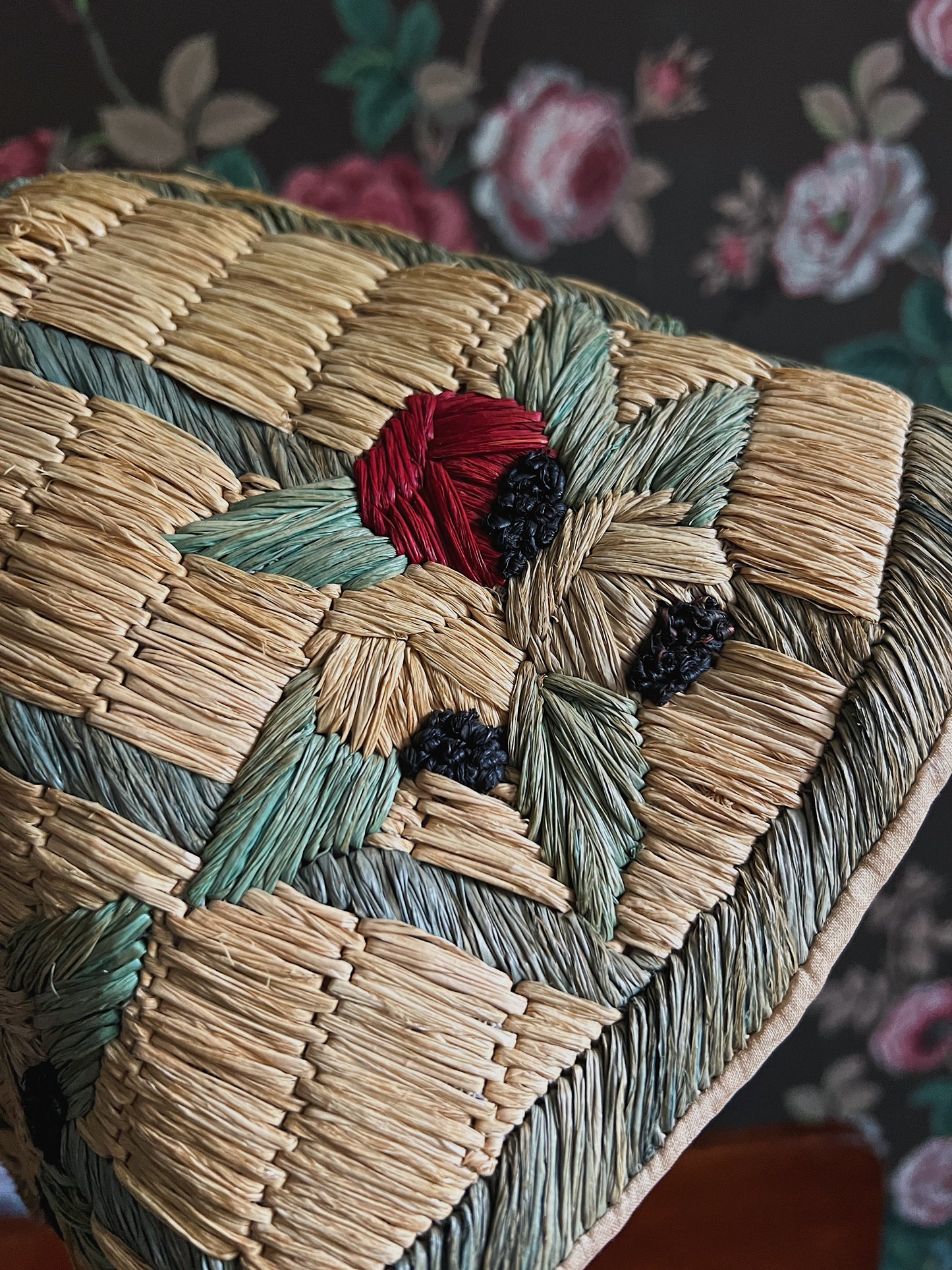 1920s/30s Souvenir Straw Beach Bonnet/Cloche