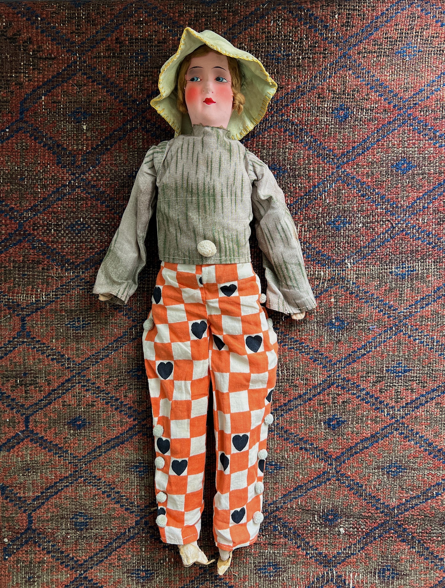 1920s Hand Painted Boudoir Doll