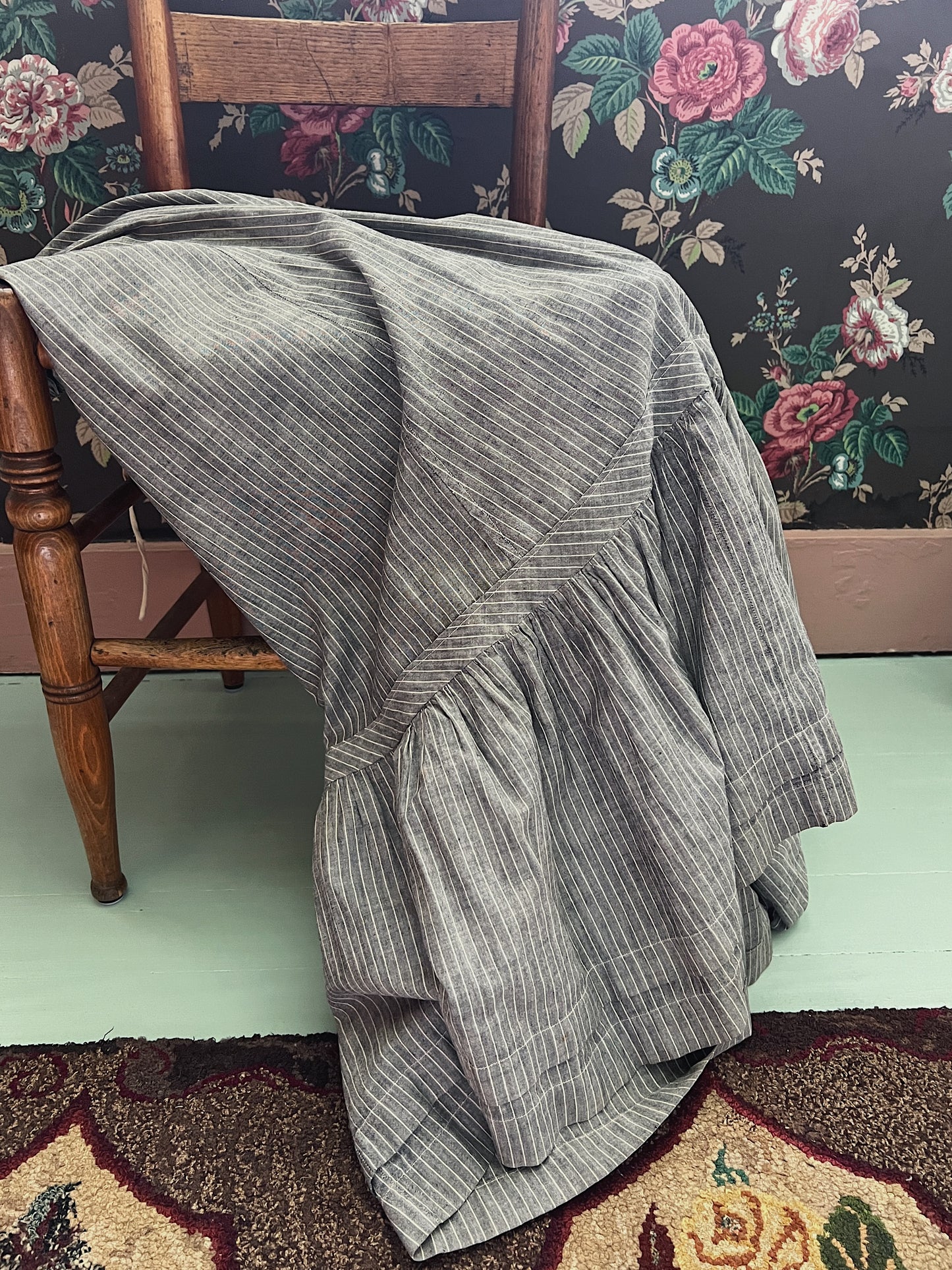 Antique 1910s Pinstripe Chore Skirt
