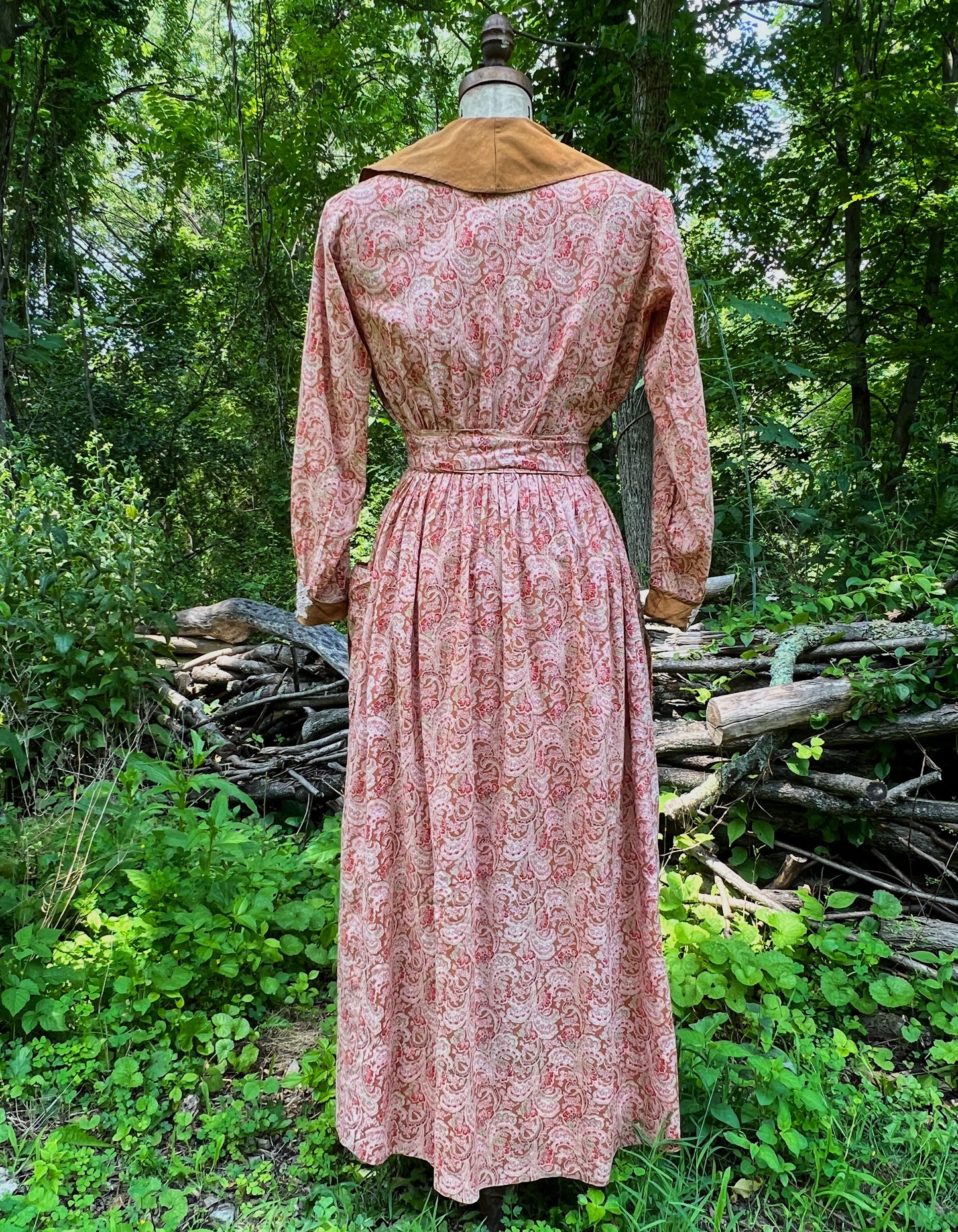 1910s Homemade Paisley Cotton Day Dress
