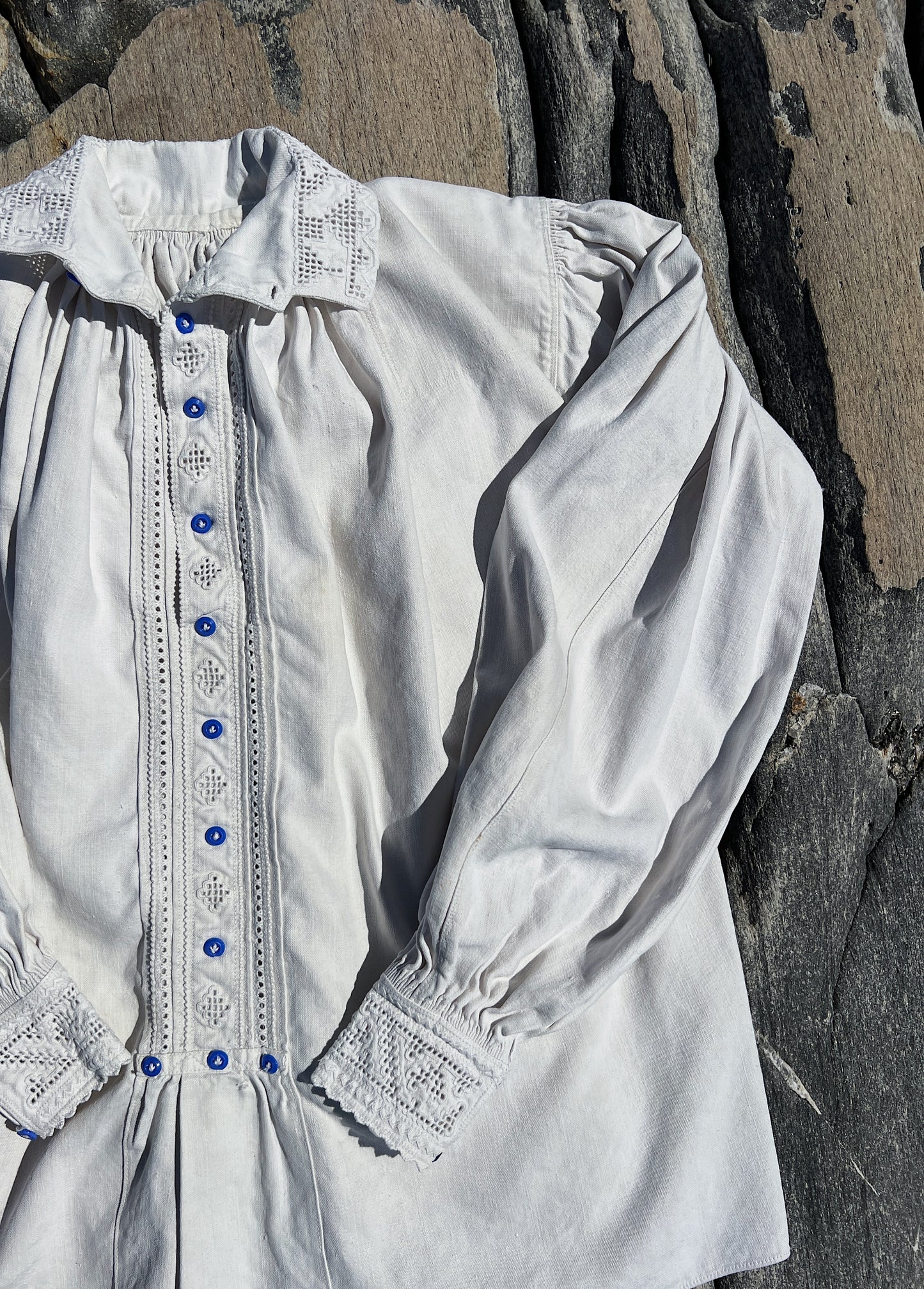 1930s Hungarian Homespun Linen Shirt