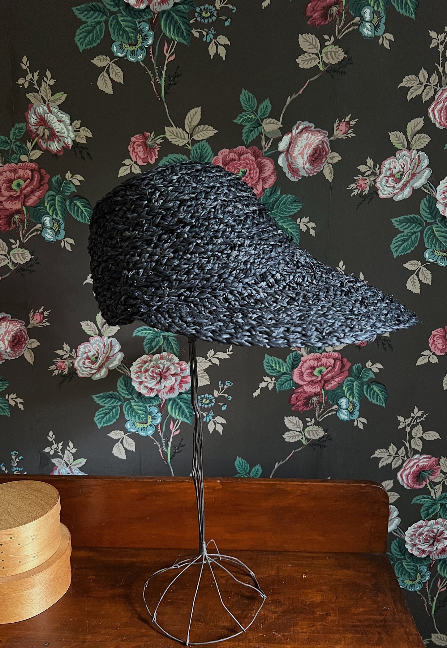 Vintage Pucci Black Straw Bonnet
