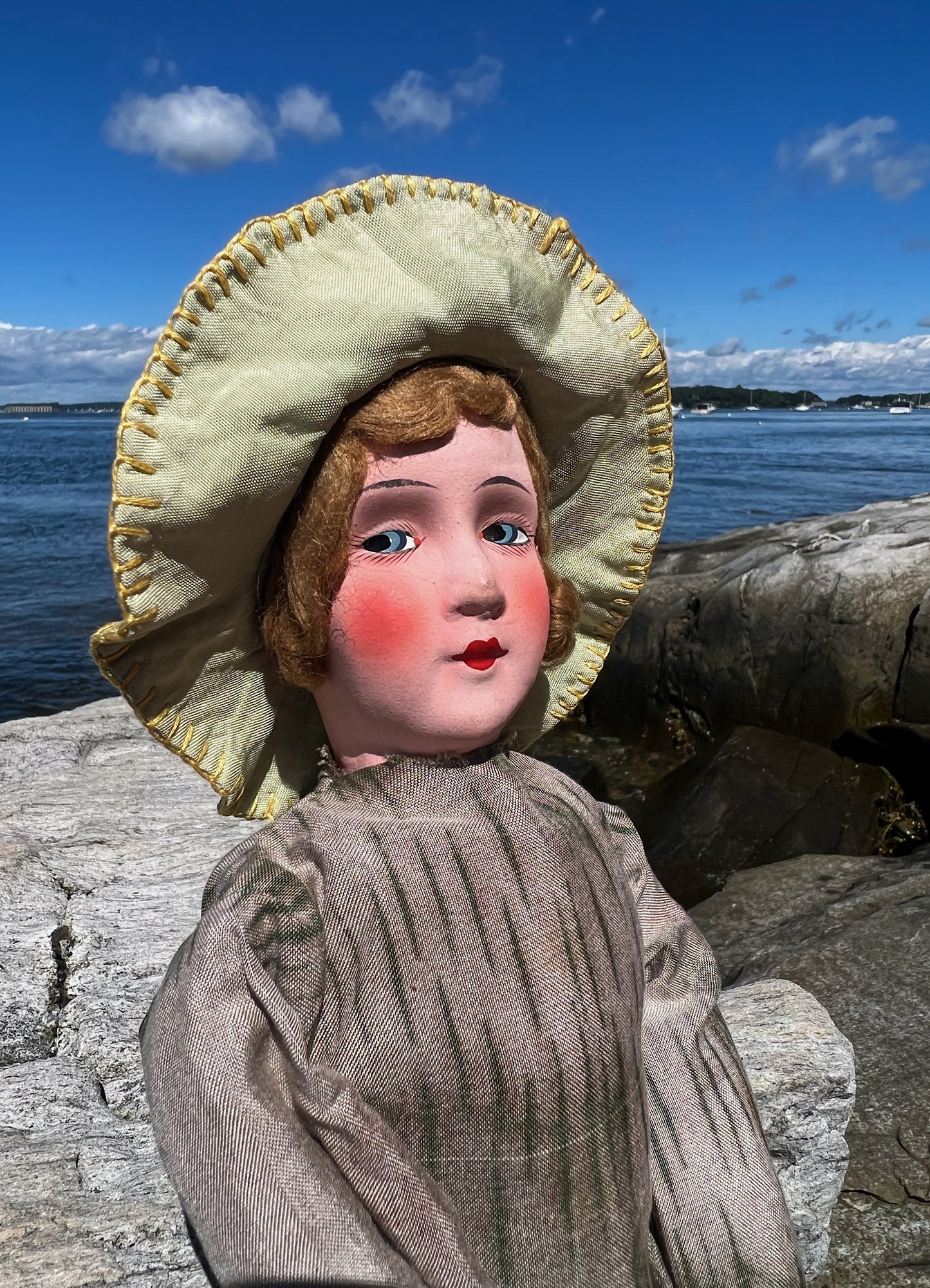 1920s Hand Painted Boudoir Doll