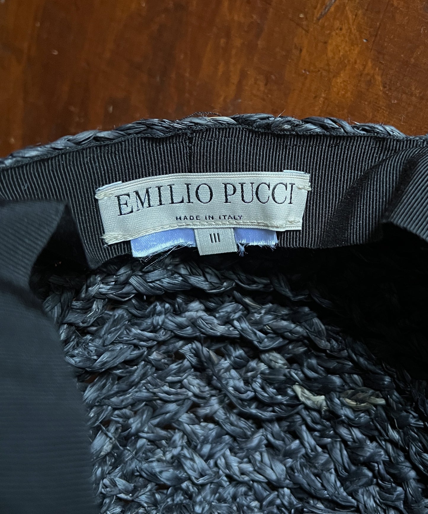 Vintage Pucci Black Straw Bonnet