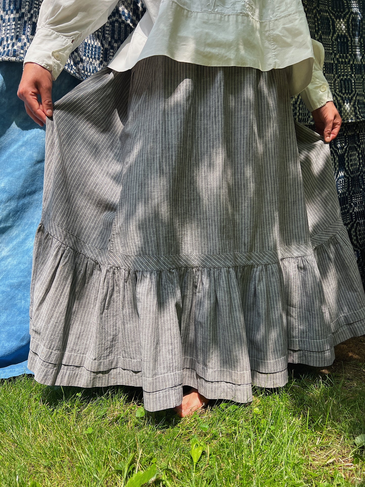 Antique 1910s Pinstripe Chore Skirt