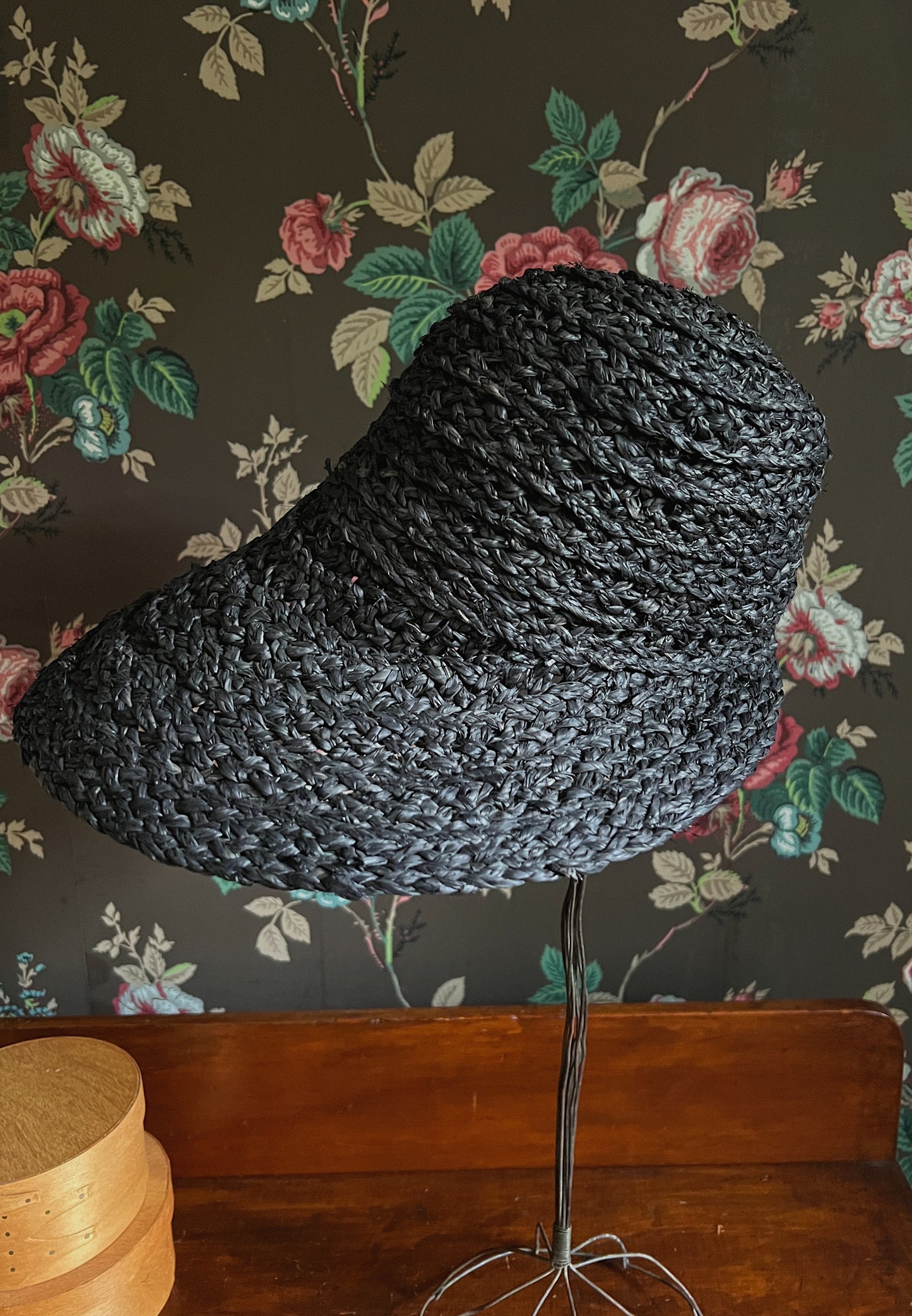 Vintage Pucci Black Straw Bonnet