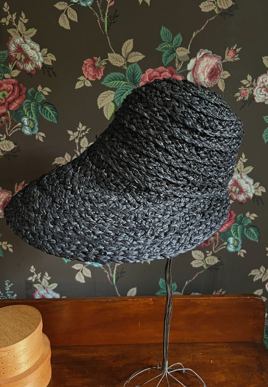 Vintage Pucci Black Straw Bonnet