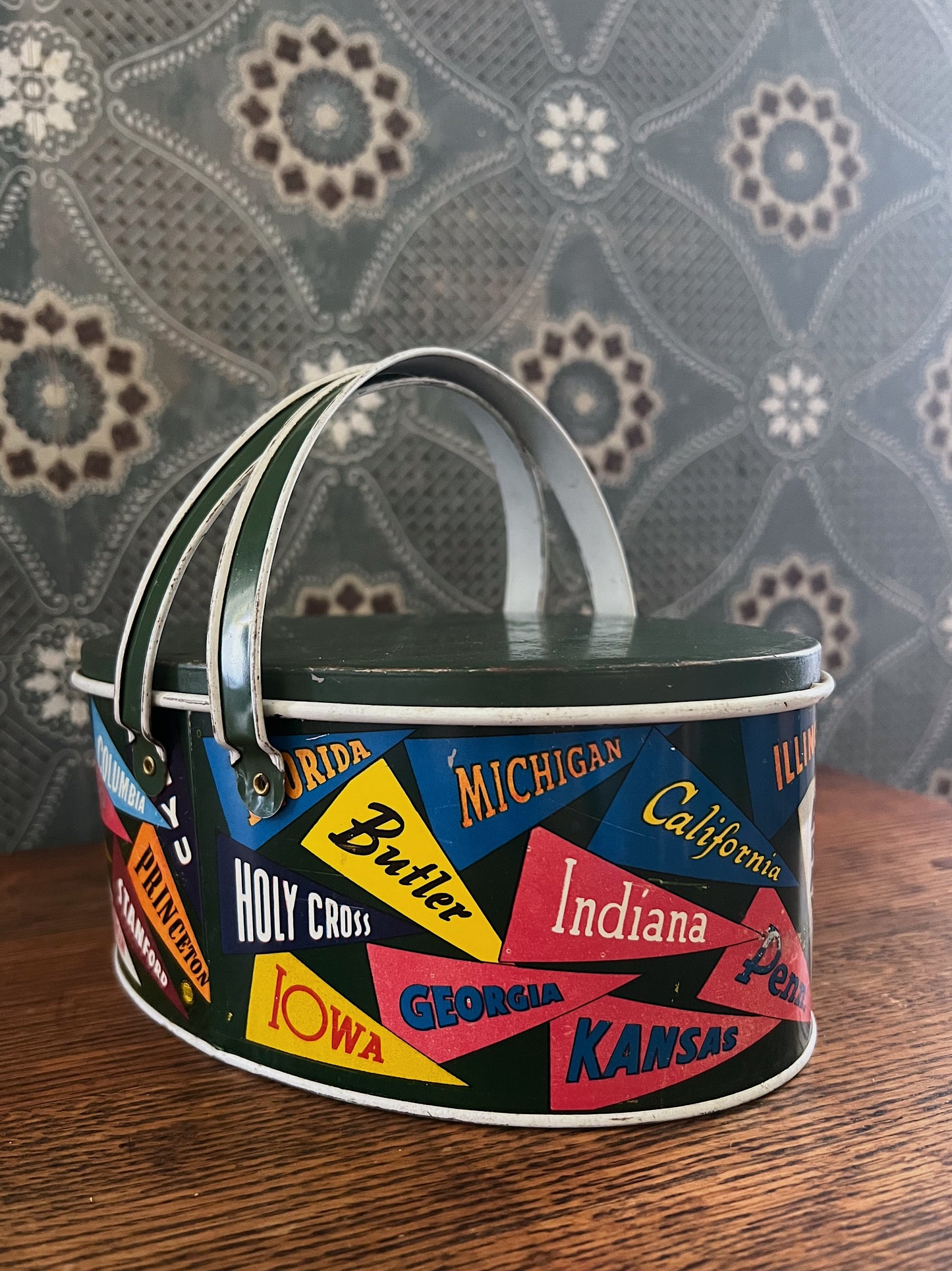 1950s Tin Pennant Lunch Box