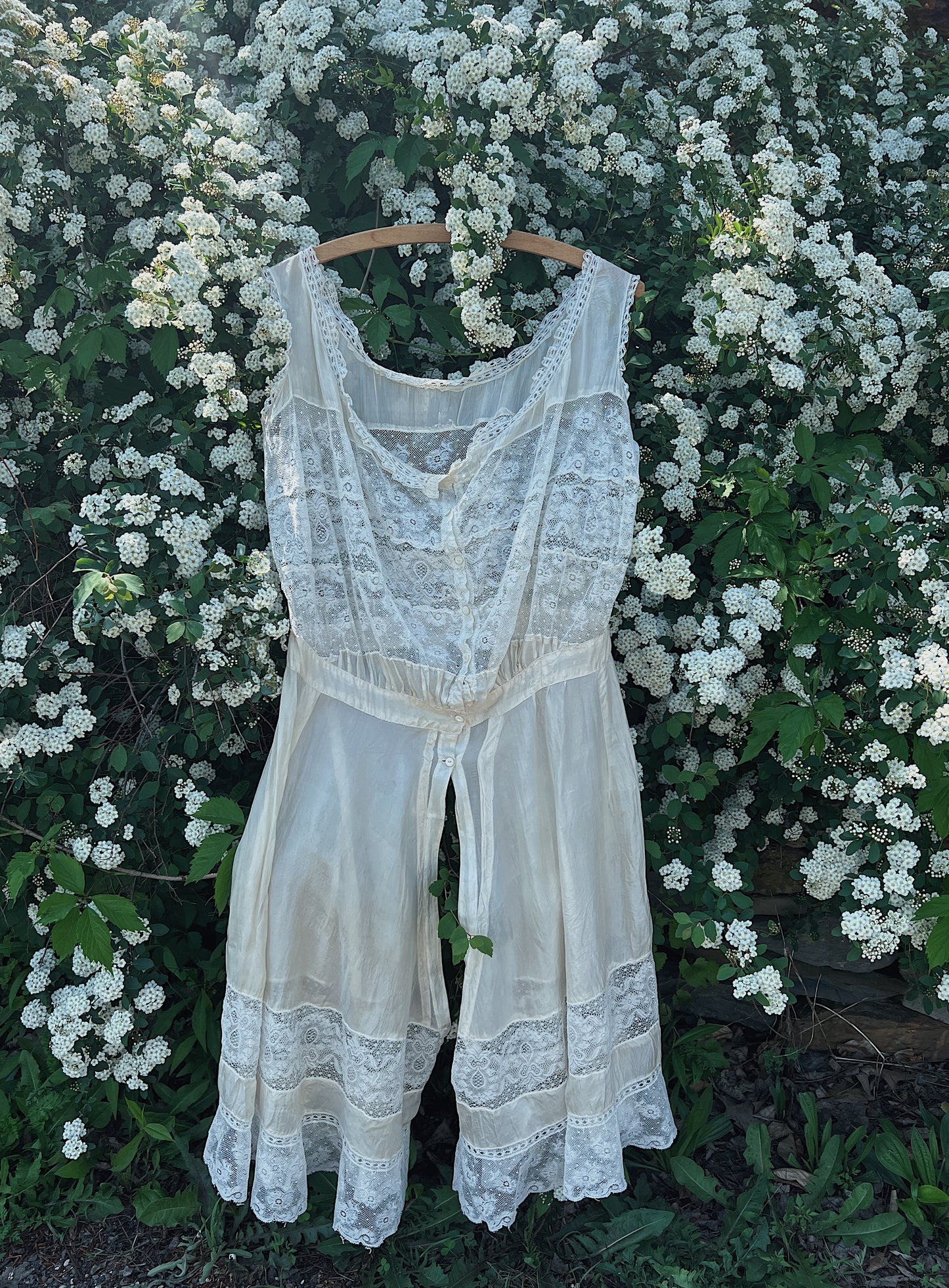 Edwardian Era Ivory Tissue Silk Split-Crotch Step In