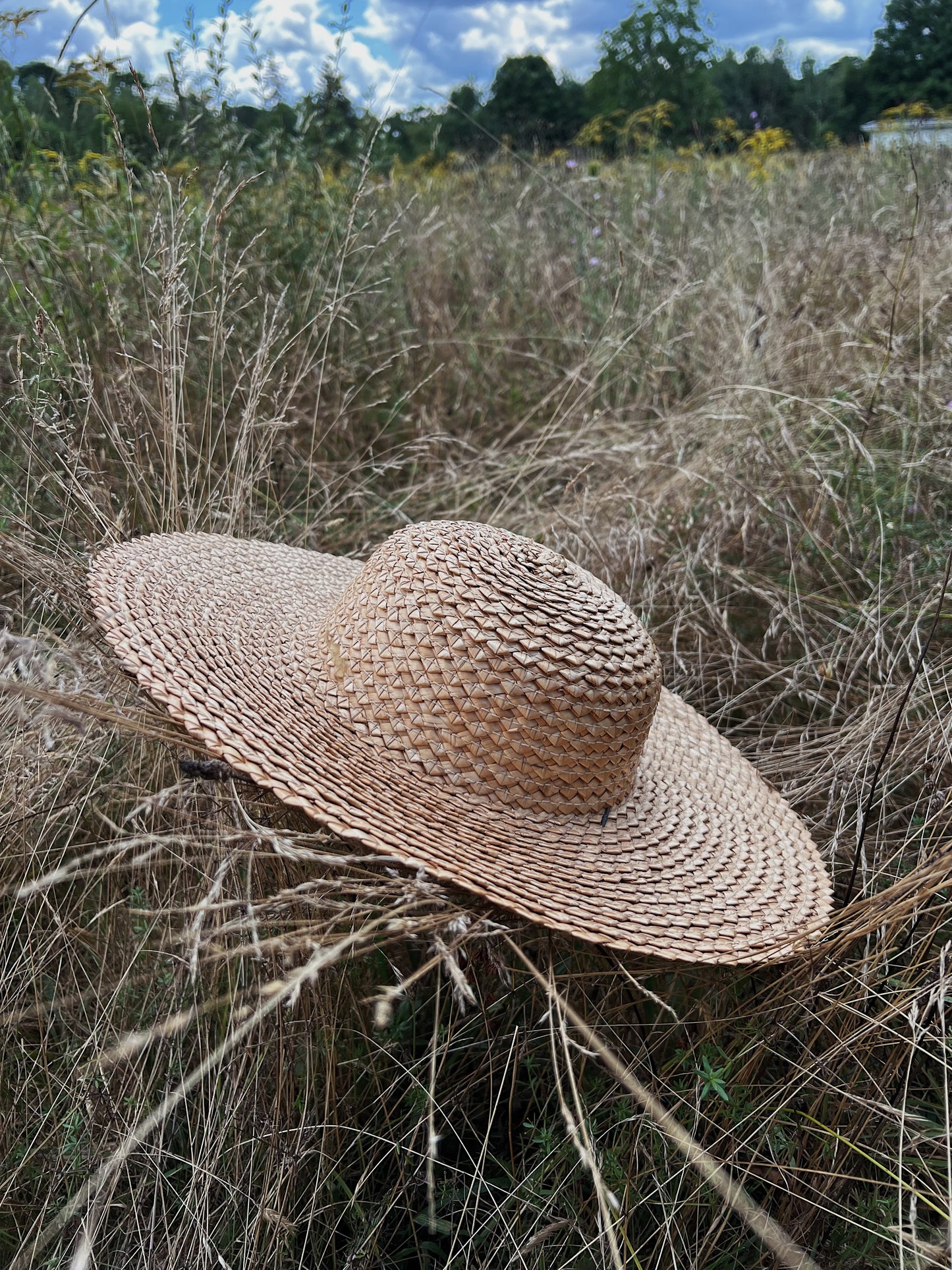 Authentic 1930s Hand Woven Straw Farm Hat