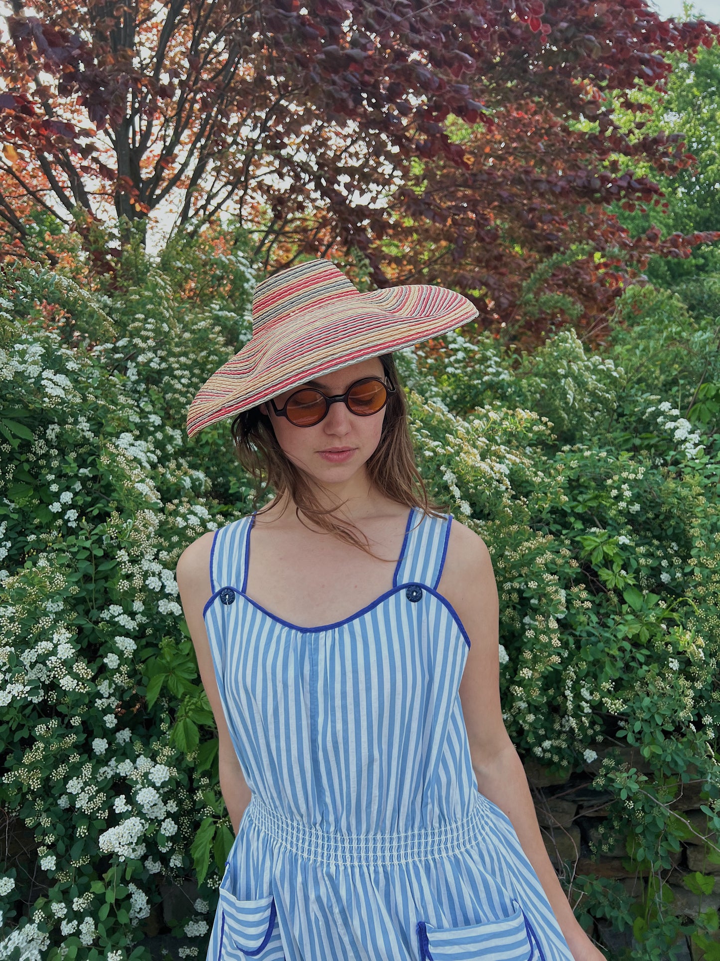 1940s Cotton Striped Dress