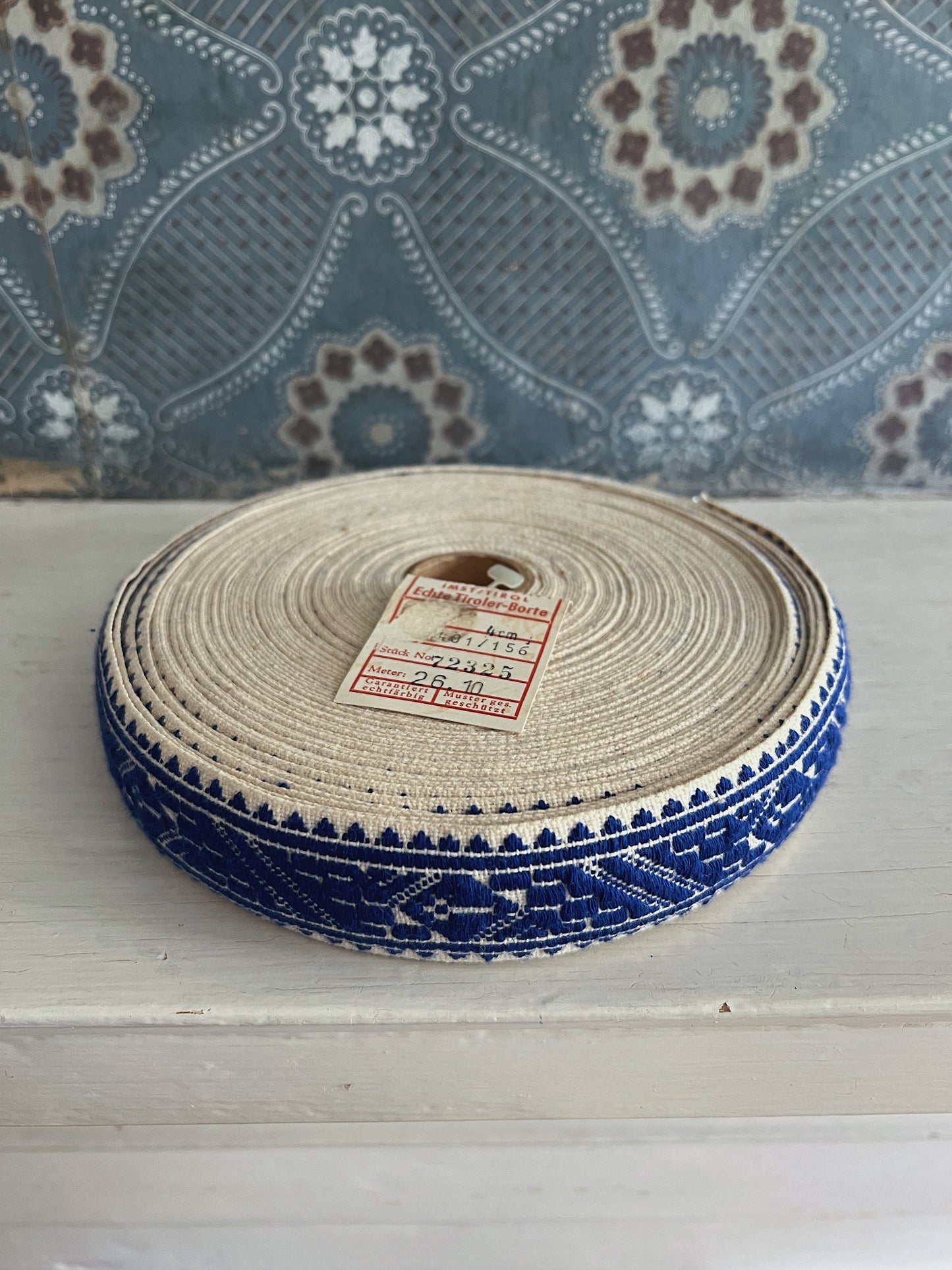 1930s Deadstock Linen & Cotton Embroidered Trim