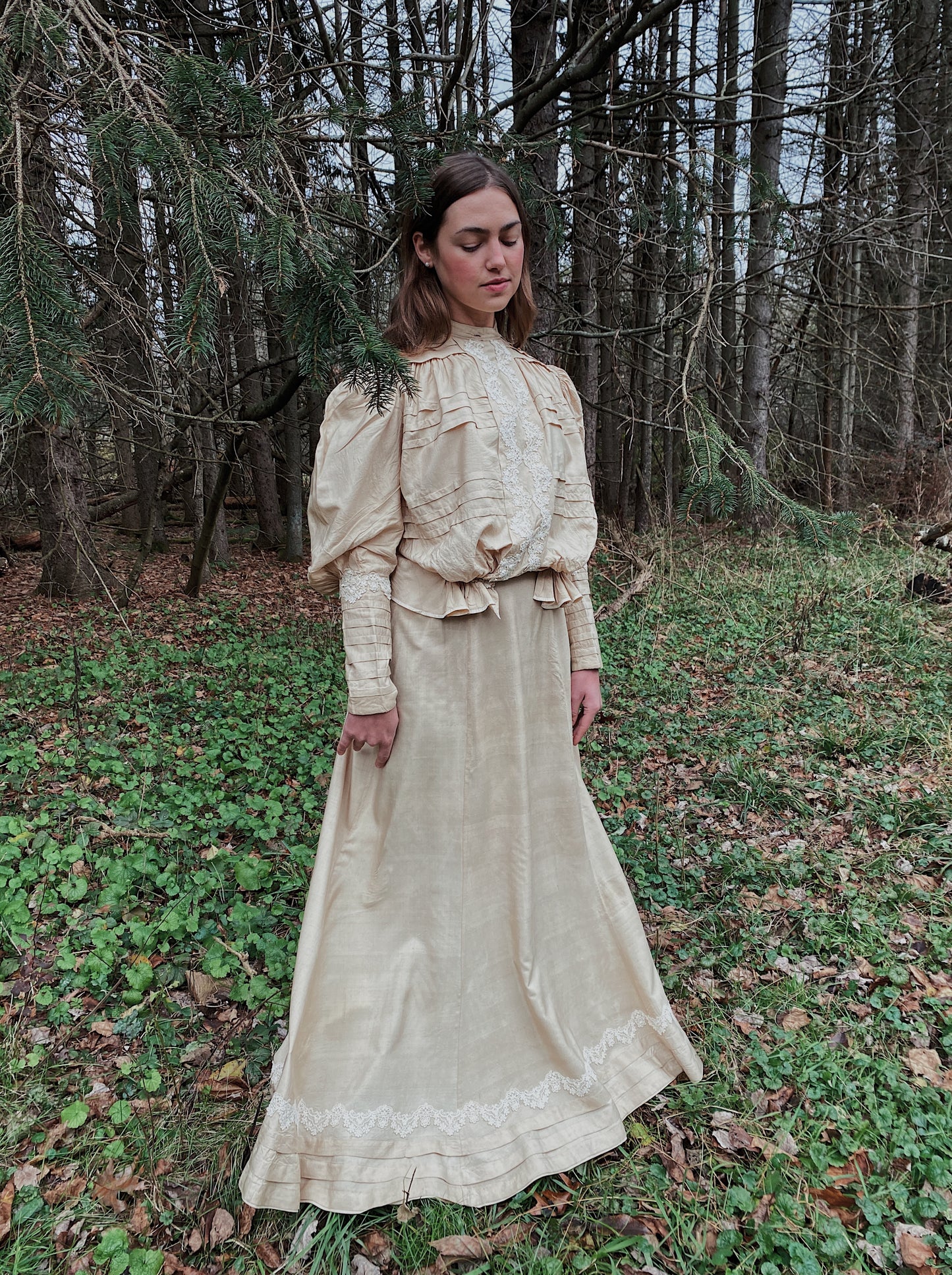 Victorian Ivory Raw Silk Set