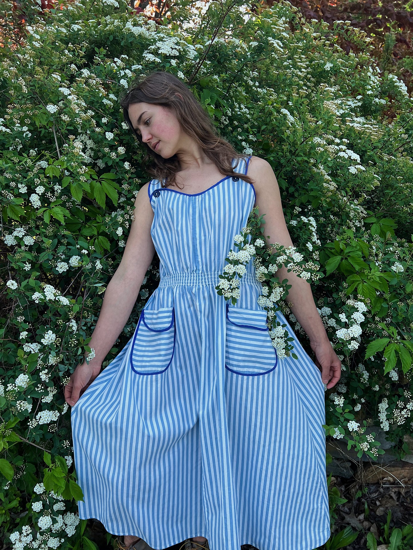 1940s Cotton Striped Dress