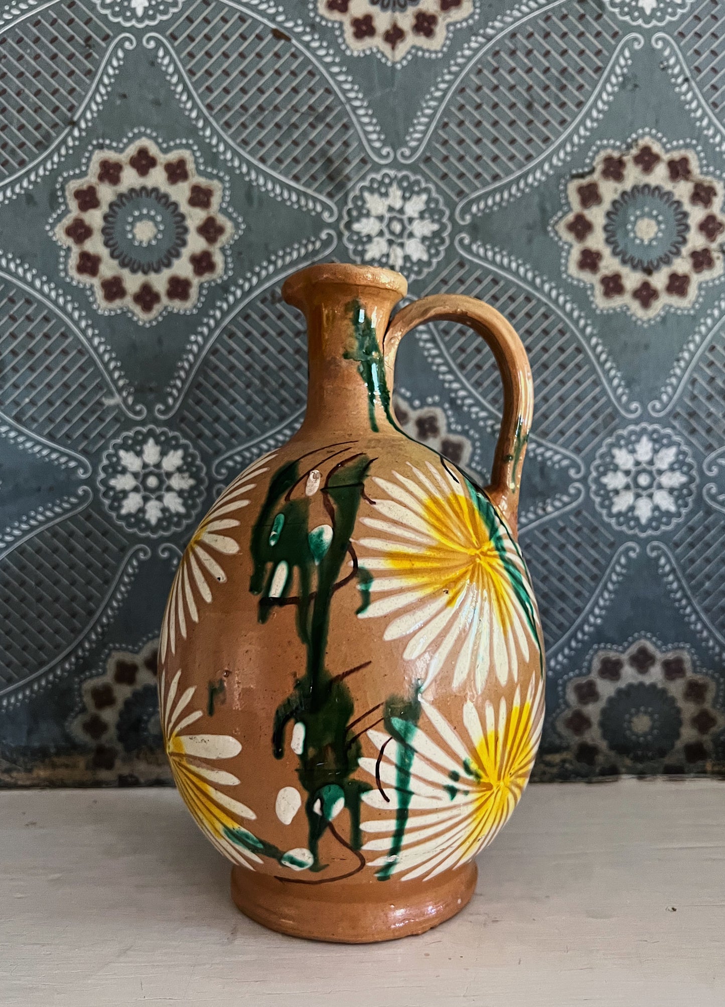 30s/40s Mexican Hand-Painted Pitcher
