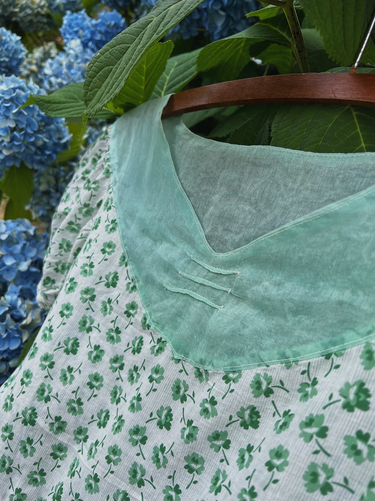 20s/30s Gauzy Cotton Voile Clover Day Dress