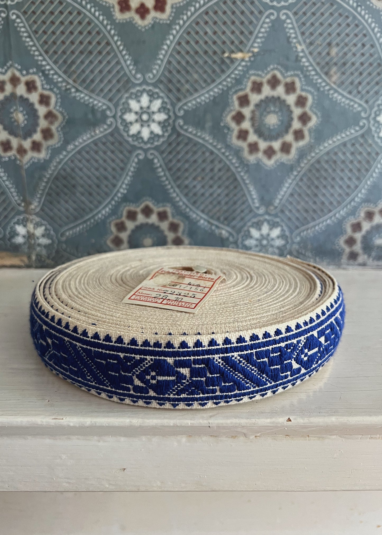 1930s Deadstock Linen & Cotton Embroidered Trim