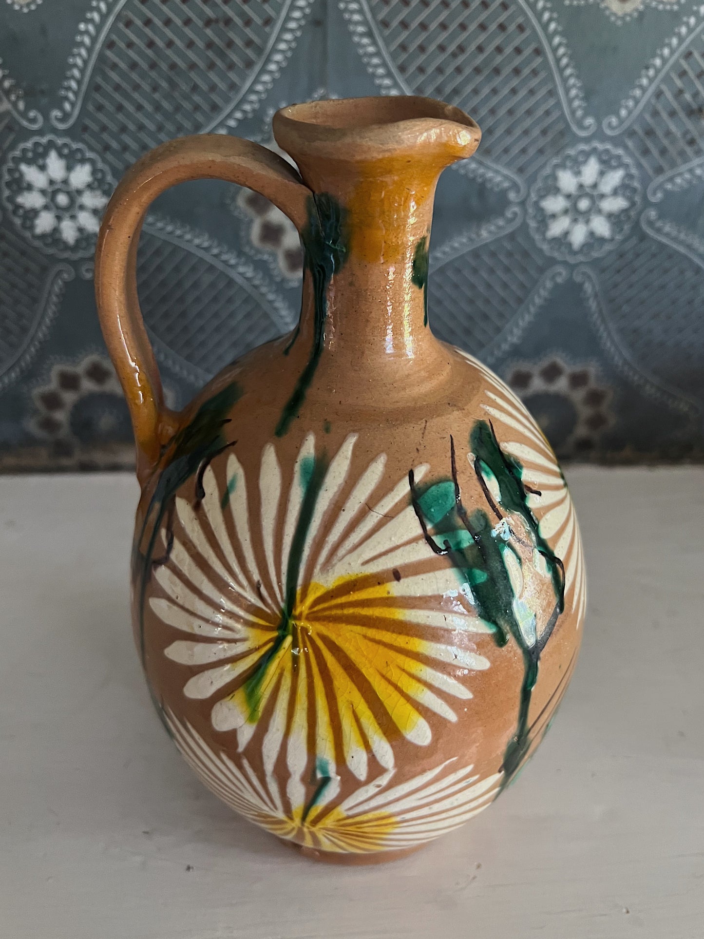 30s/40s Mexican Hand-Painted Pitcher