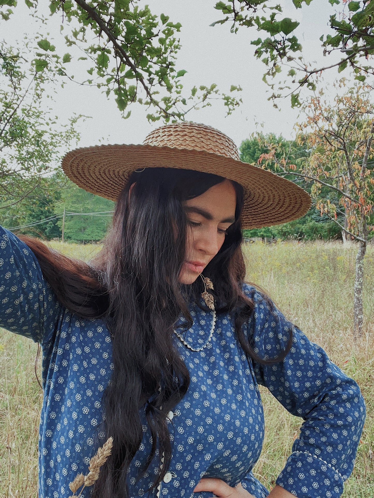 Authentic 1930s Hand Woven Straw Farm Hat