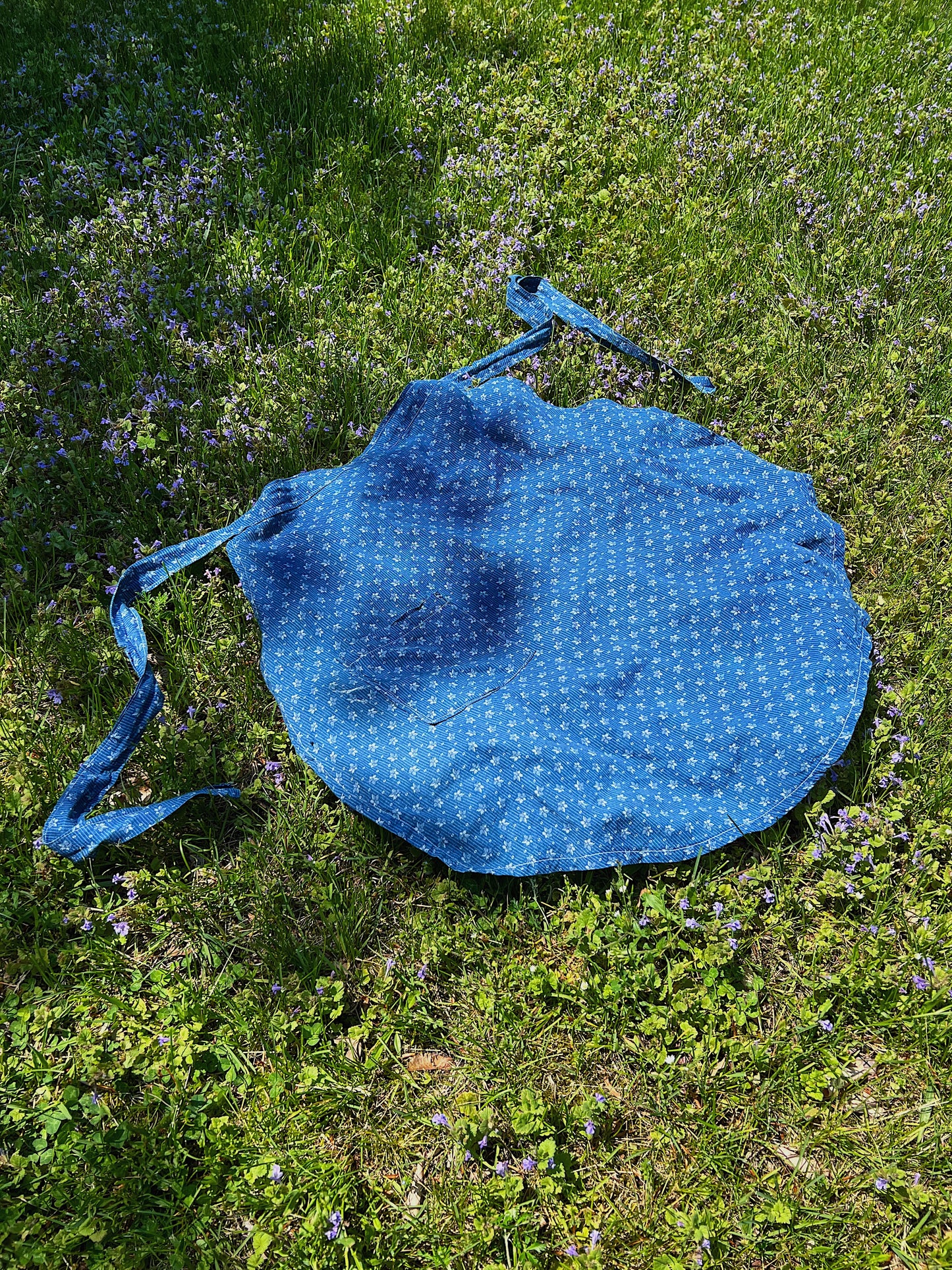 1900s Indigo Calico Apron