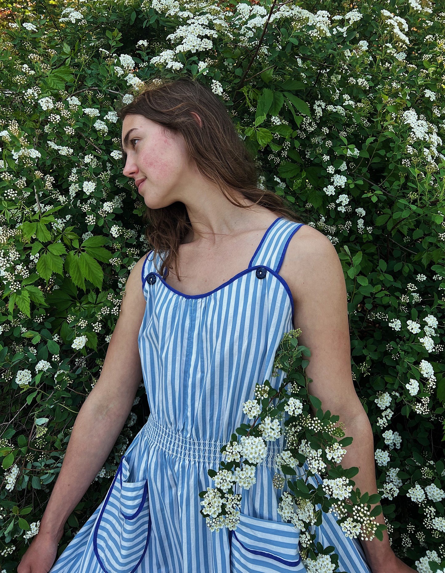 1940s Cotton Striped Dress