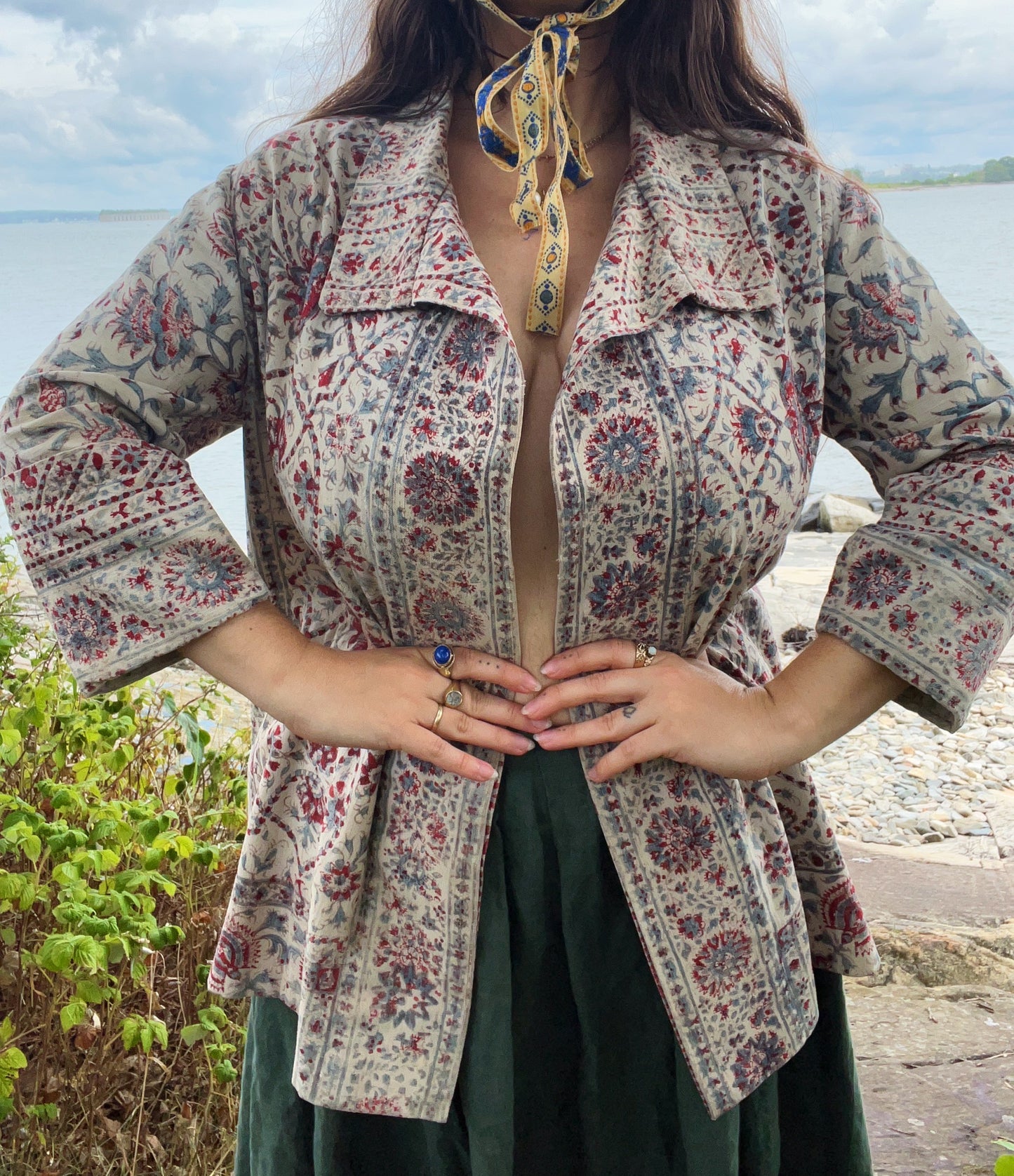 1930s Block Print Open Jacket