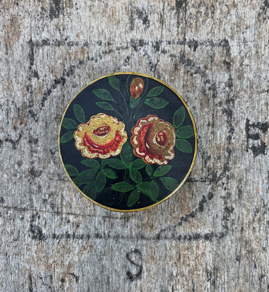 1930s Hand Painted Floral Dresser Box, Made In Japan