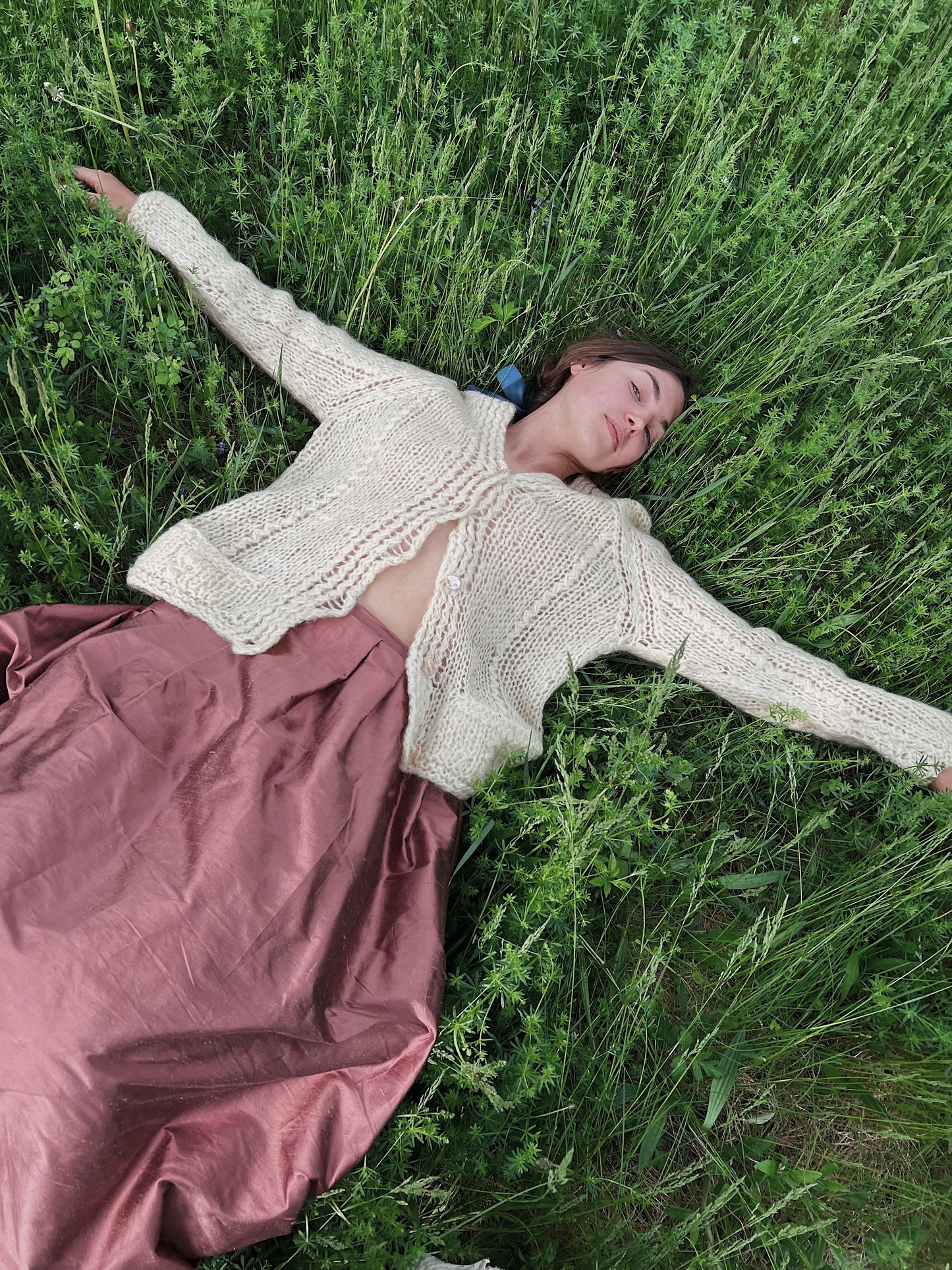 1950s Natural Mohair Loosely Woven Cardigan