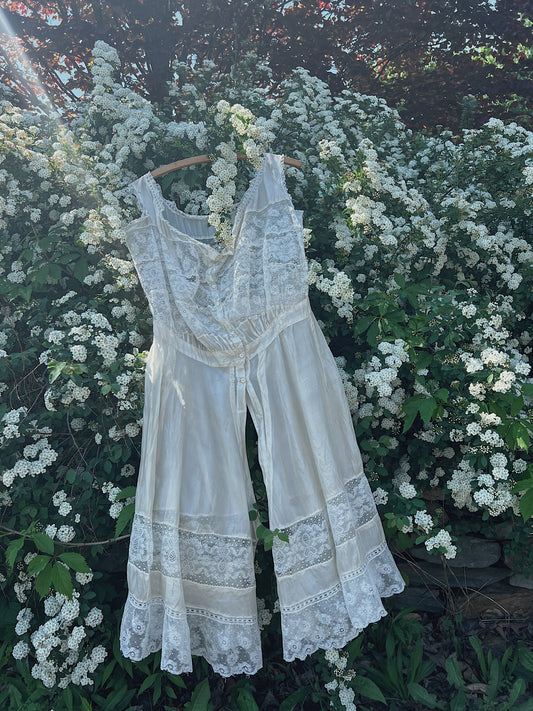 Edwardian Era Ivory Tissue Silk Split-Crotch Step In